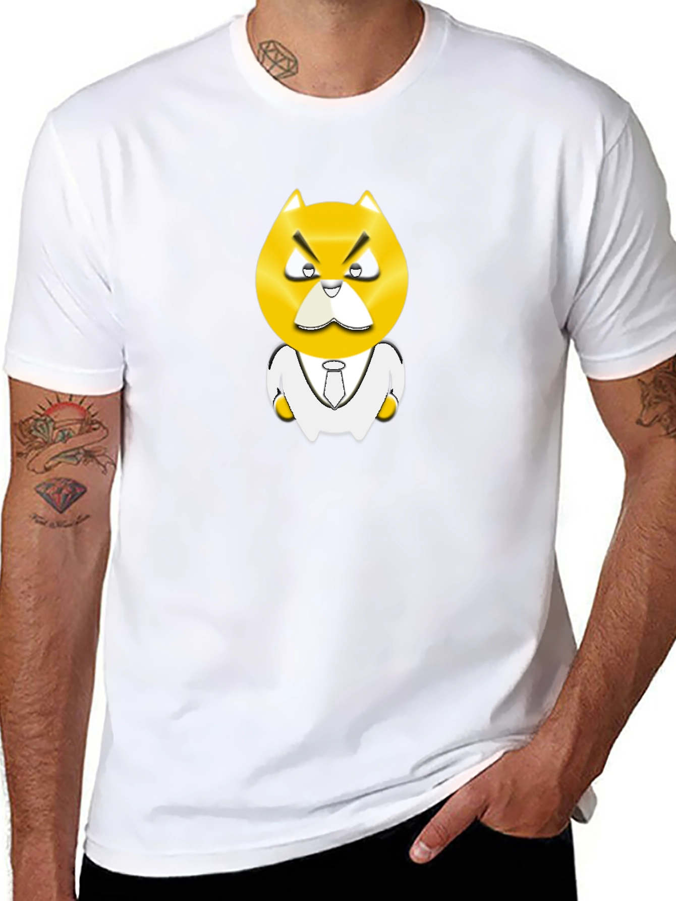Angry Boss Character Black T-Shirt