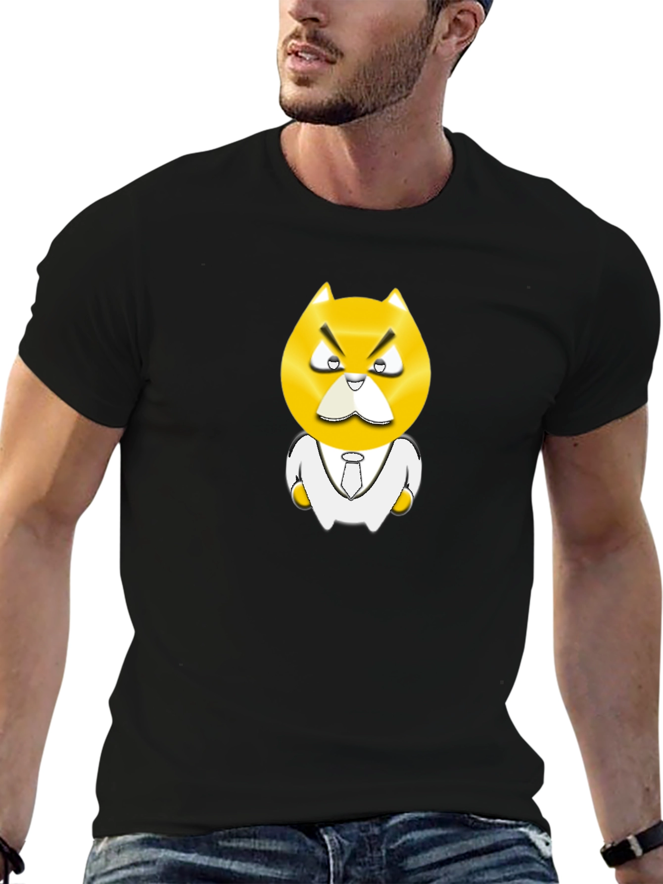 Angry Boss Character Black T-Shirt