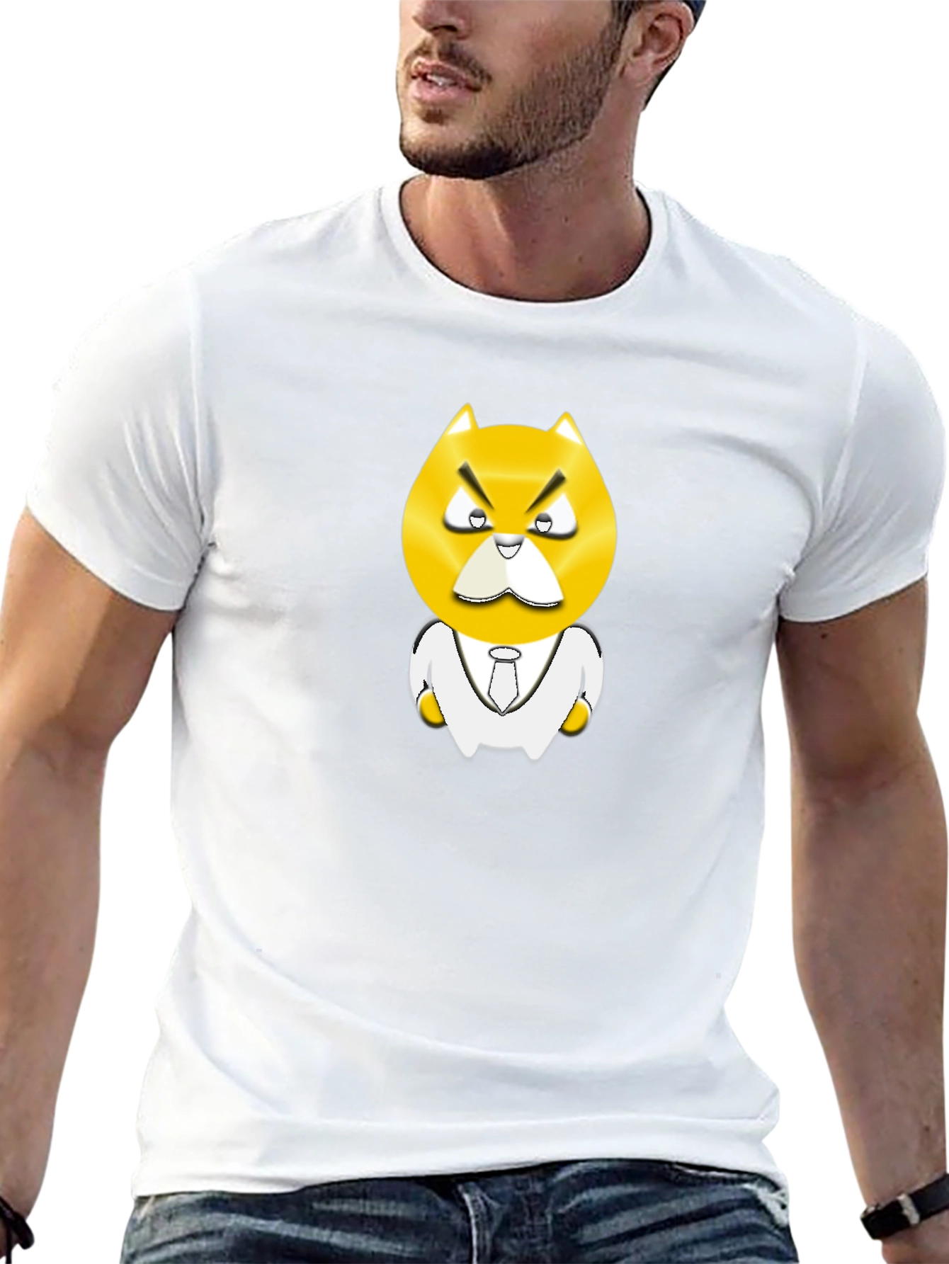 Angry Boss Character Black T-Shirt