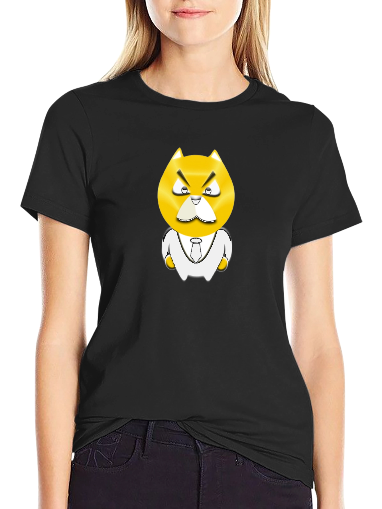 Angry Boss Character Black T-Shirt