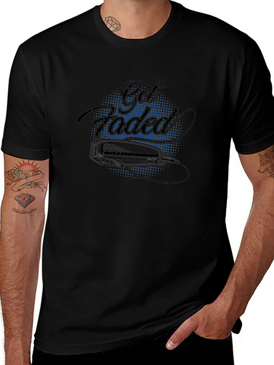 Get Faded Barber Tee - Stylish Black T-Shirt