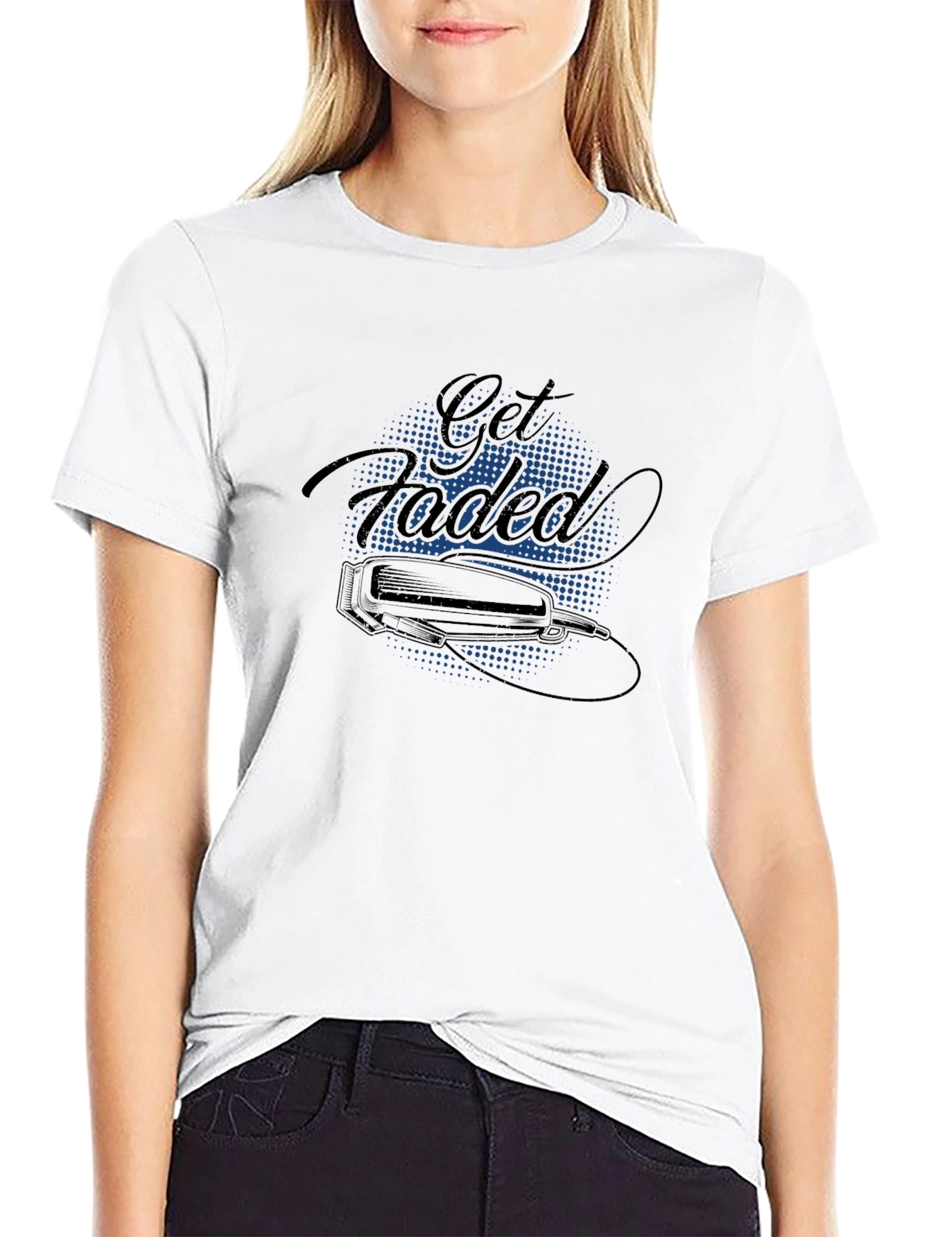 Get Faded Barber Tee - Stylish Black T-Shirt
