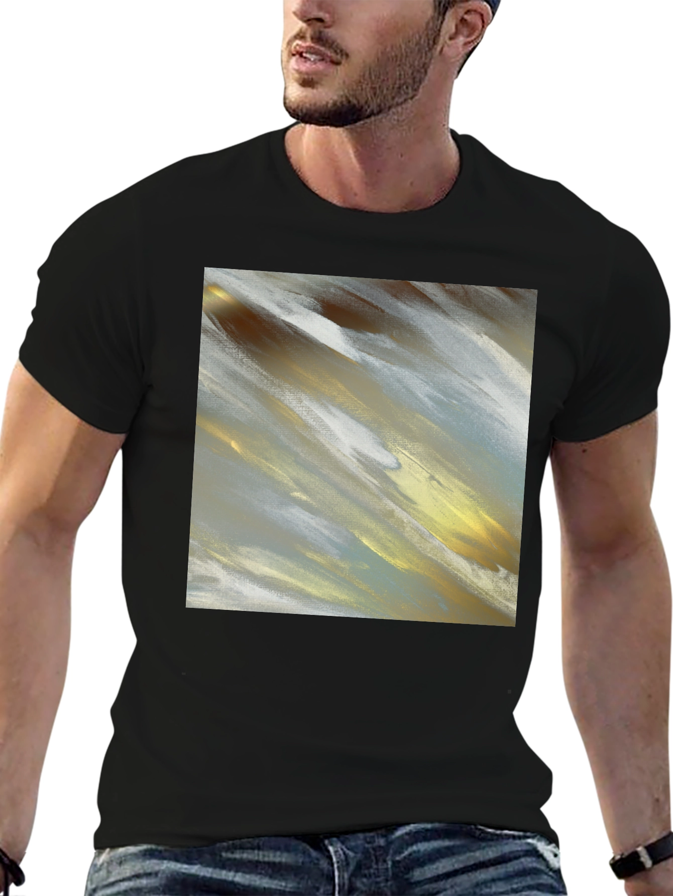 Abstract Art T-Shirt - Modern Brushstroke Design