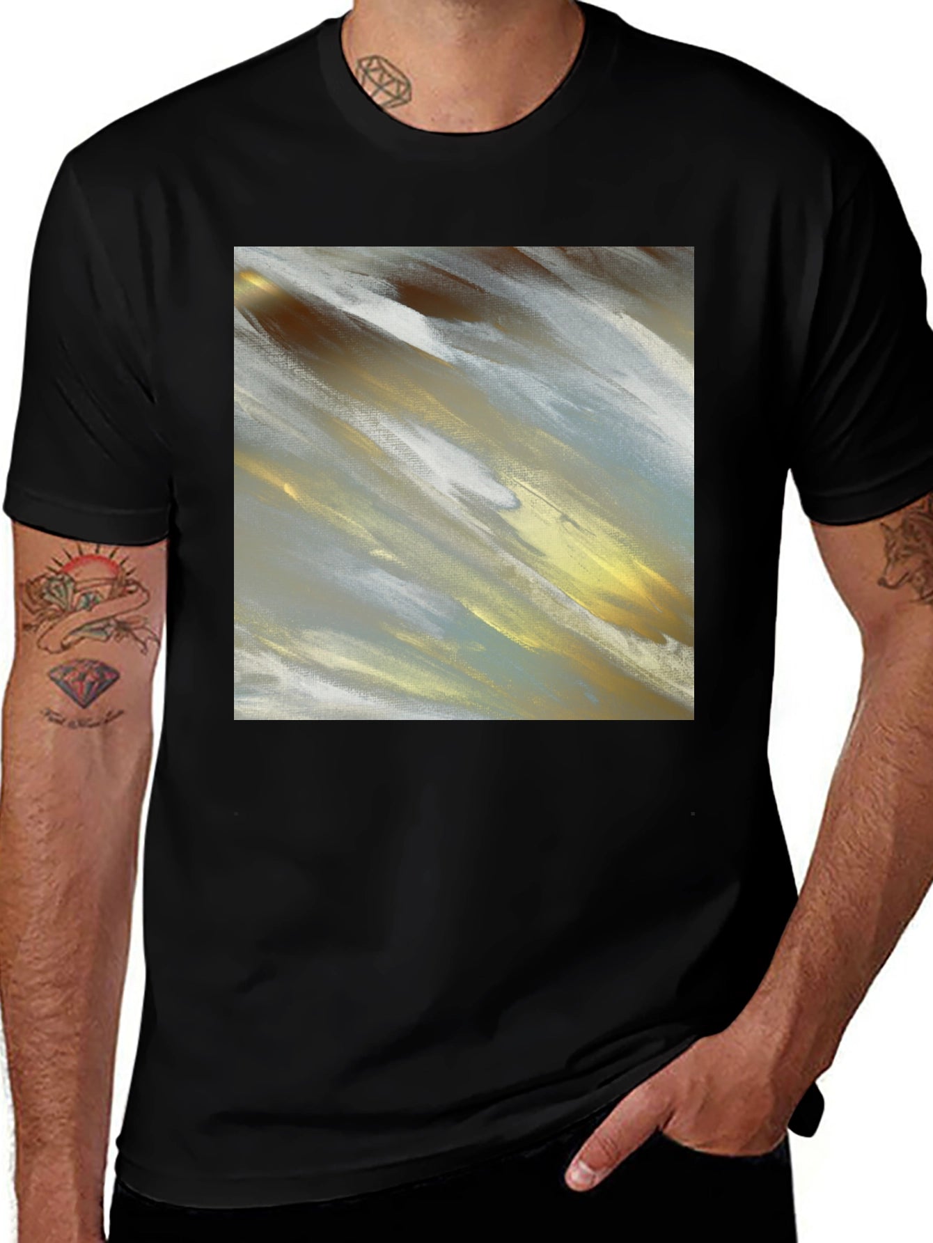 Abstract Art T-Shirt - Modern Brushstroke Design