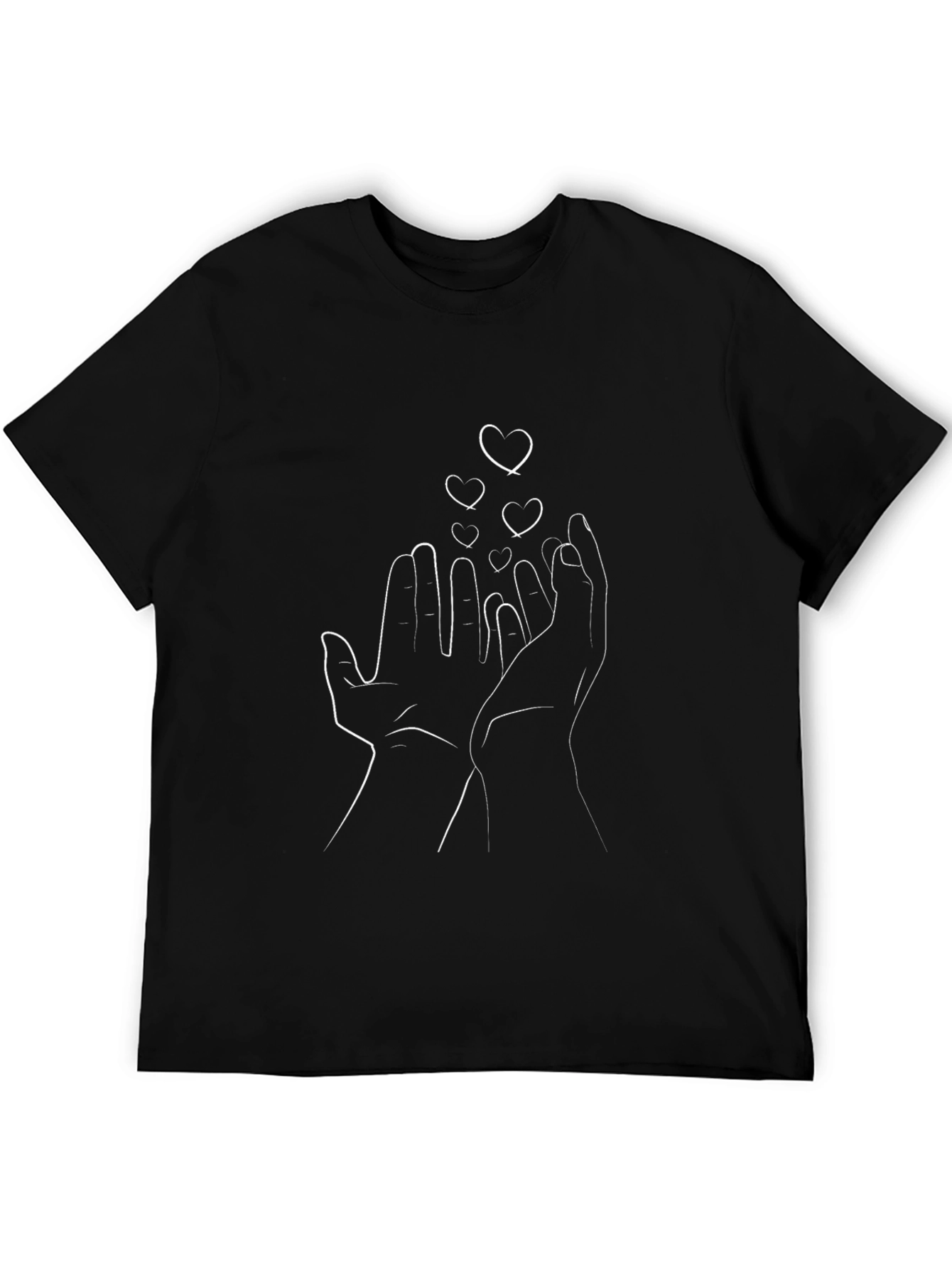 Hands & Hearts Graphic Tee - Stylish Black T-Shirt