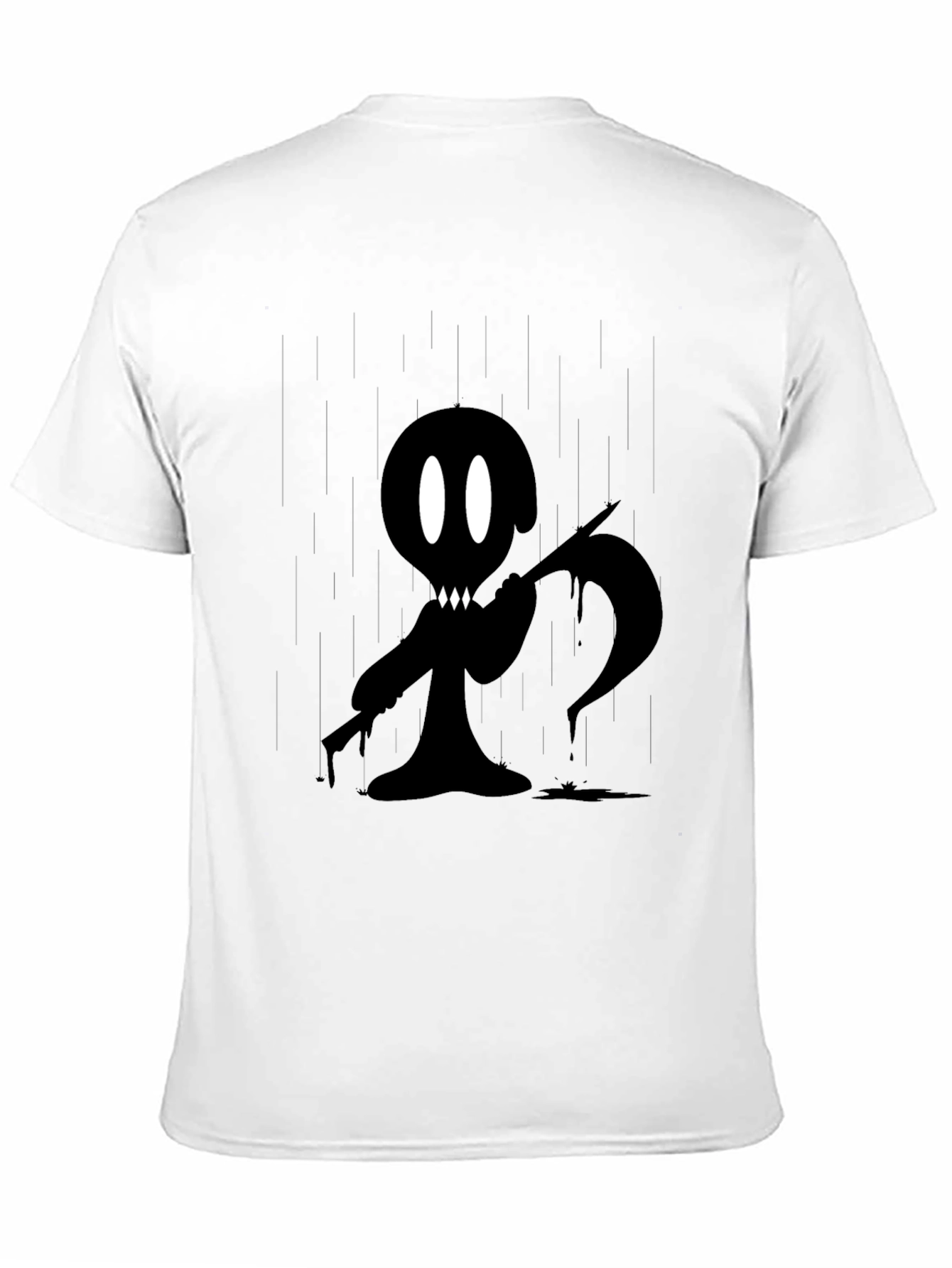 Grim Reaper Cartoon Graphic Black T-Shirt