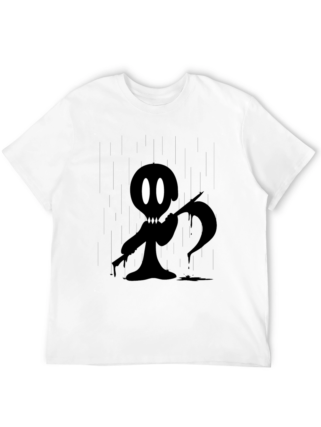 Grim Reaper Cartoon Graphic Black T-Shirt