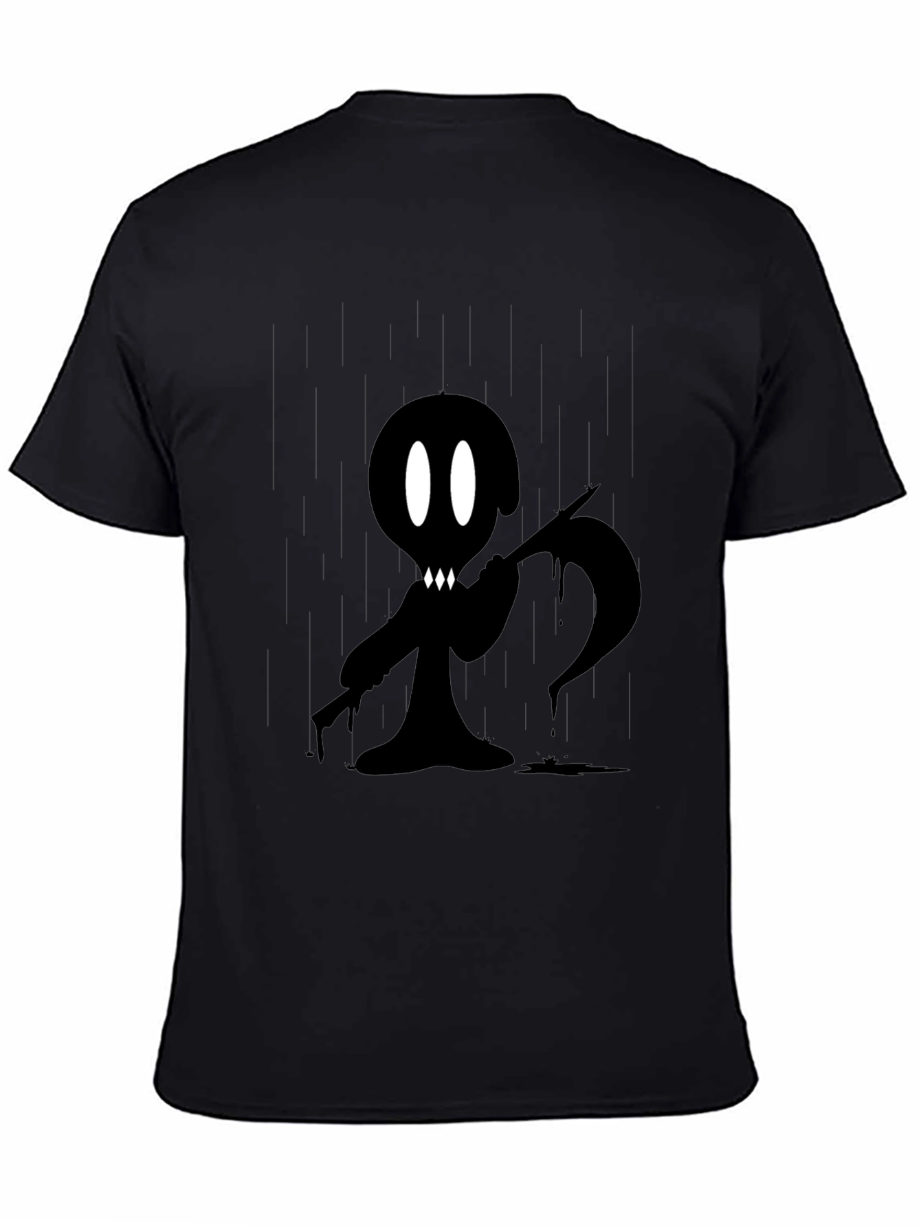 Grim Reaper Cartoon Graphic Black T-Shirt
