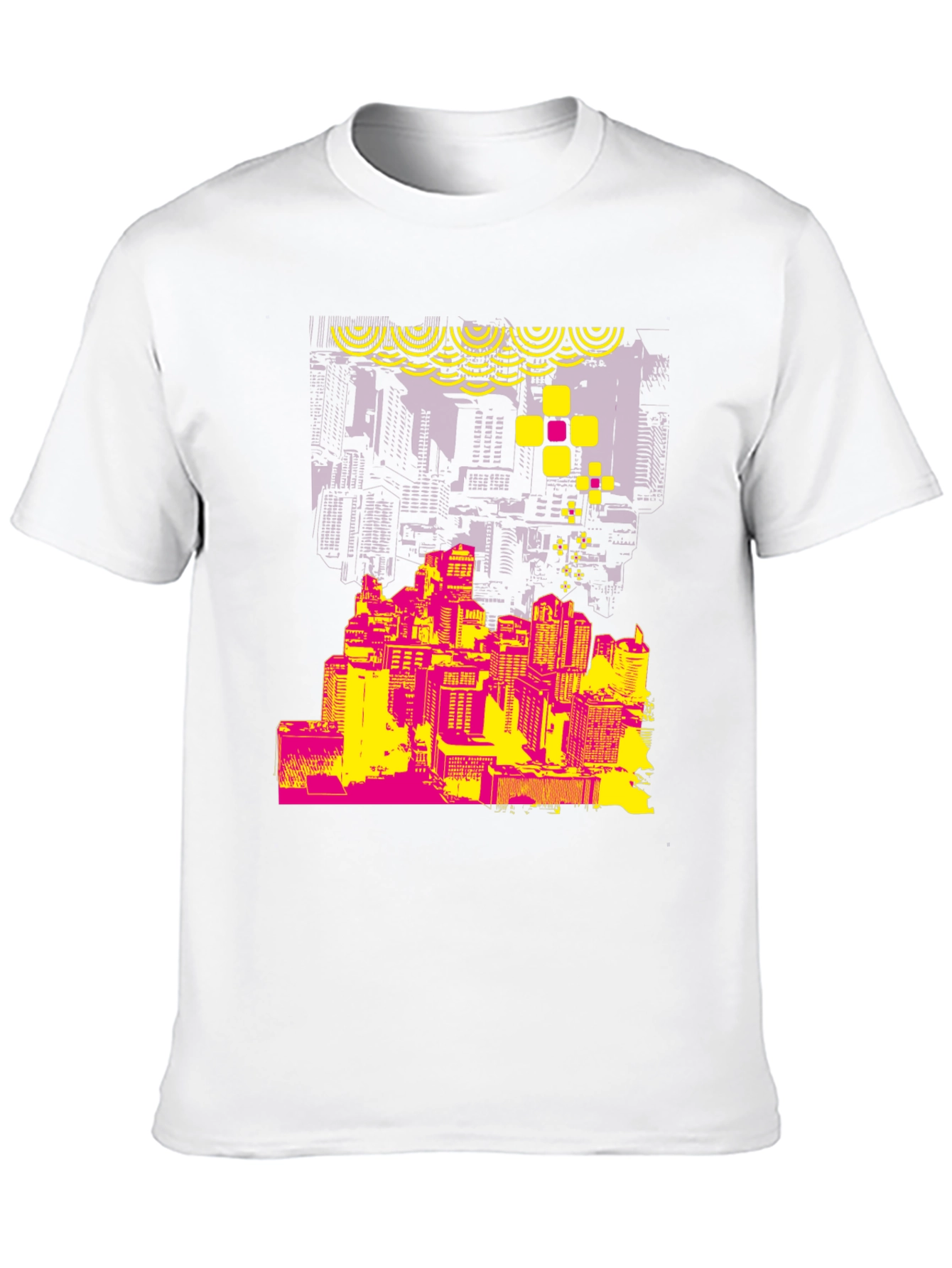 Abstract Cityscape Graphic T-Shirt - Stylish Urban Design