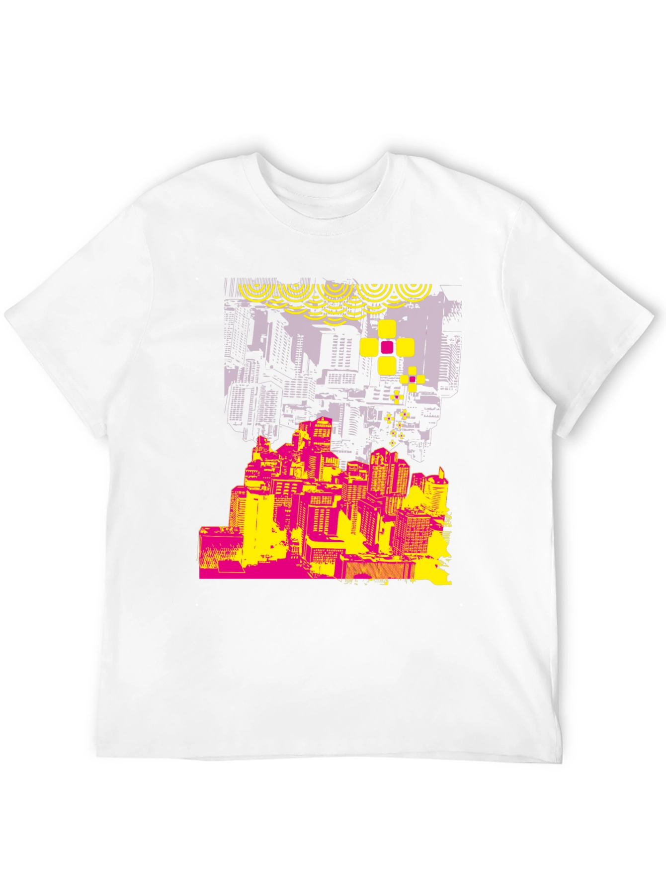 Abstract Cityscape Graphic T-Shirt - Stylish Urban Design