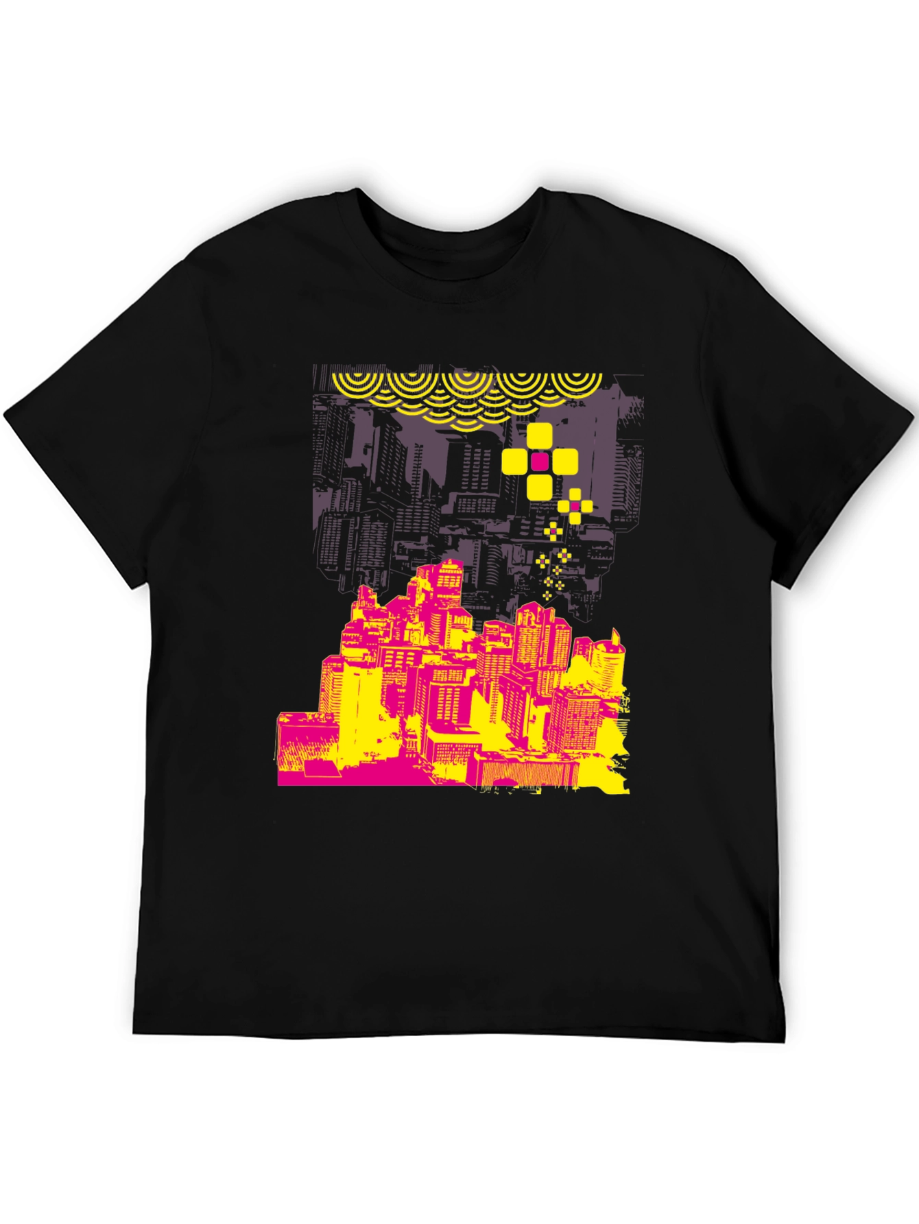 Abstract Cityscape Graphic T-Shirt - Stylish Urban Design