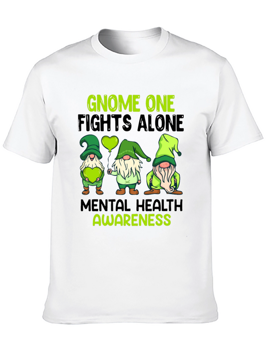 Gnome One Fights Alone Mental Health Awareness T-Shirt