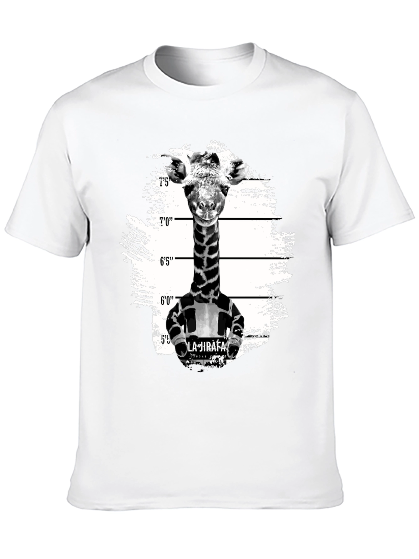 Giraffe Mugshot Graphic T-Shirt - Funny Animal Tee