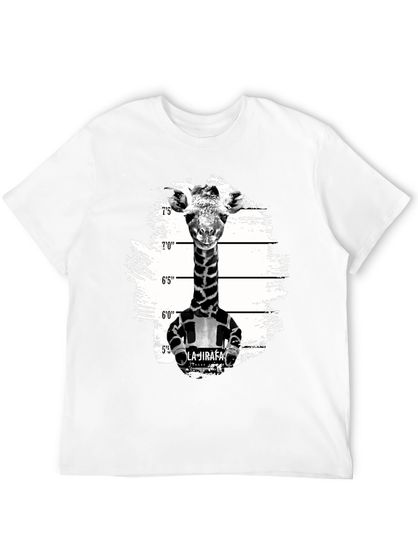 Giraffe Mugshot Graphic T-Shirt - Funny Animal Tee