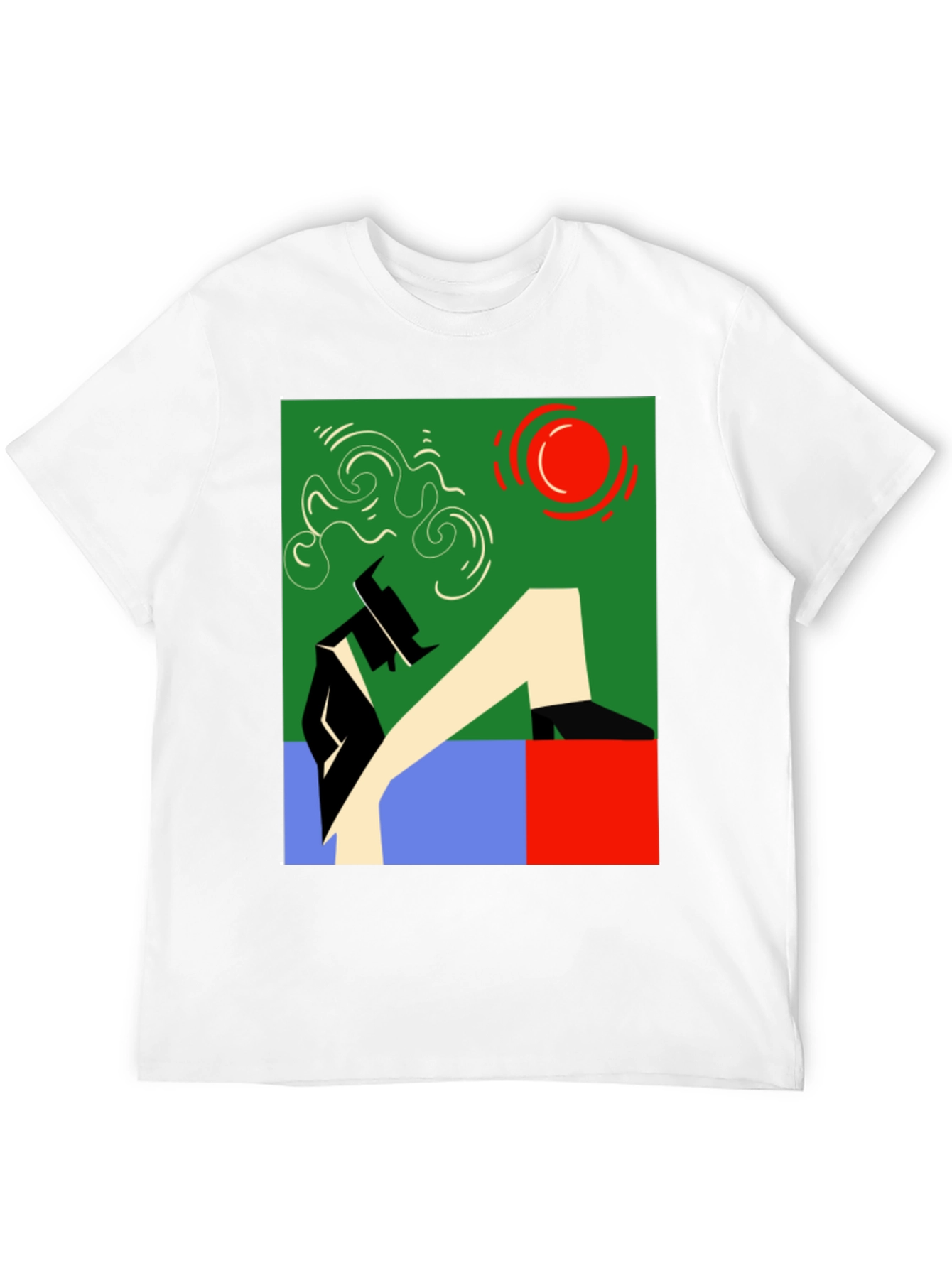 Abstract Graphic Print Black Cotton T-Shirt