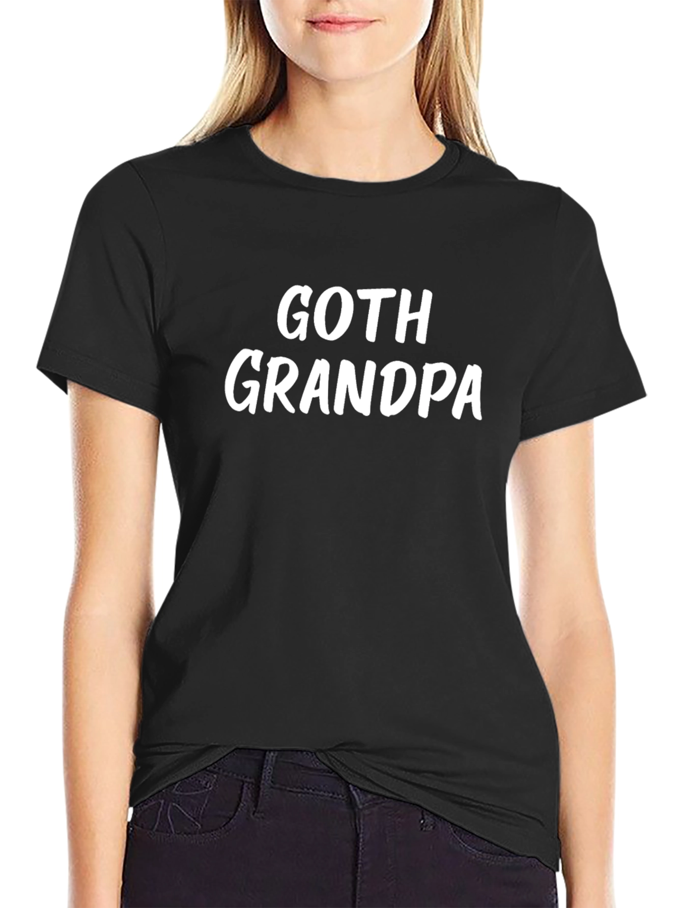 Goth Grandpa Black Graphic T-Shirt
