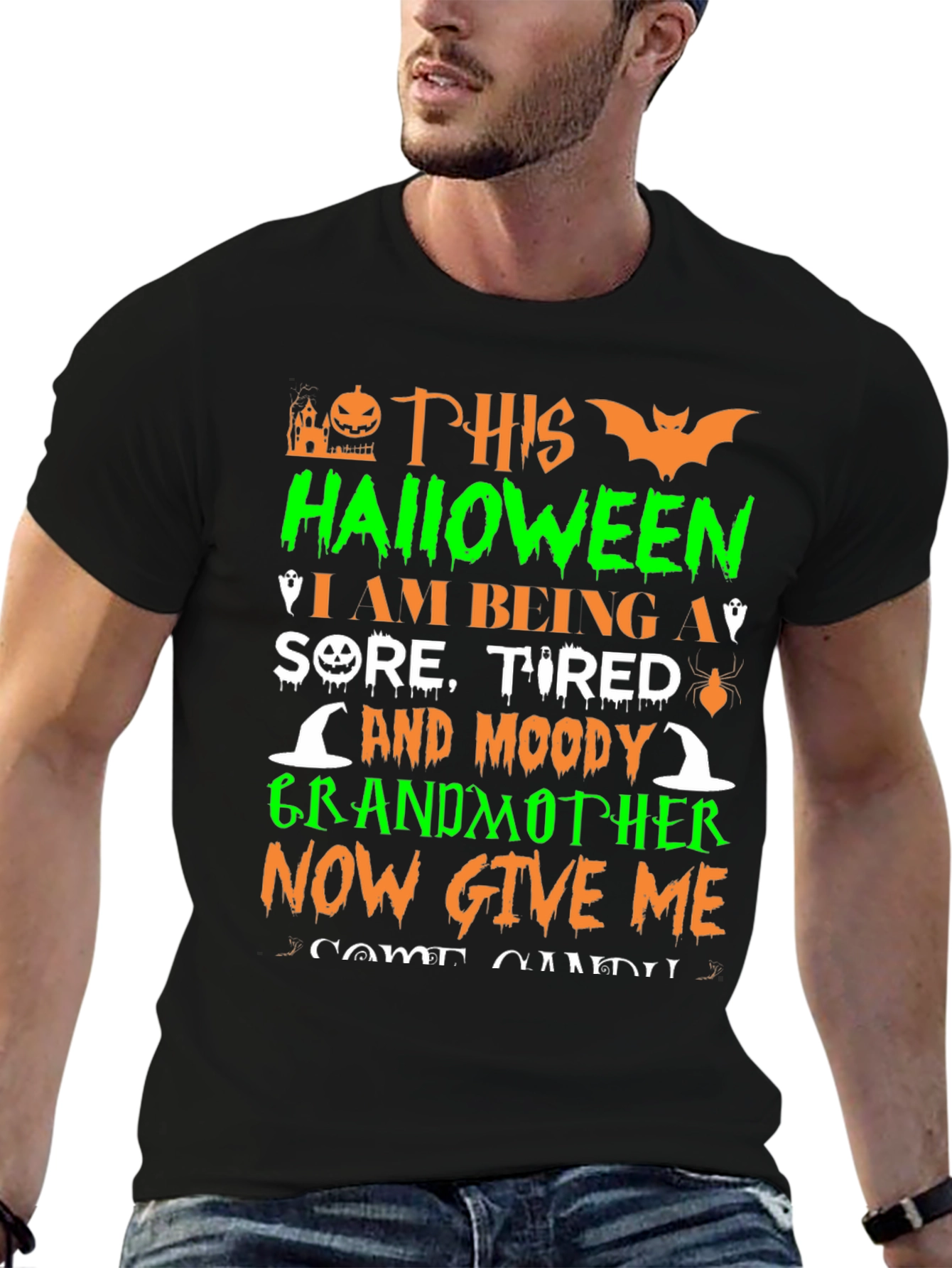 Halloween Grandmother T-Shirt - Sore Tired & Moody