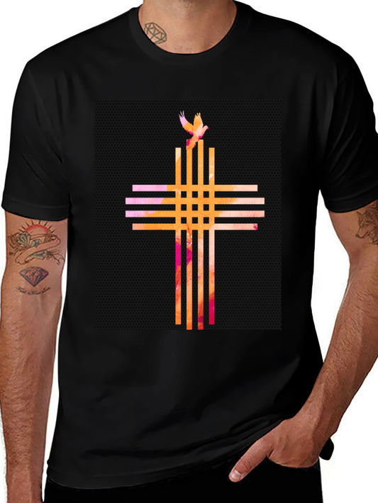 Artistic Cross Graphic Tee - Modern Religious Apparel