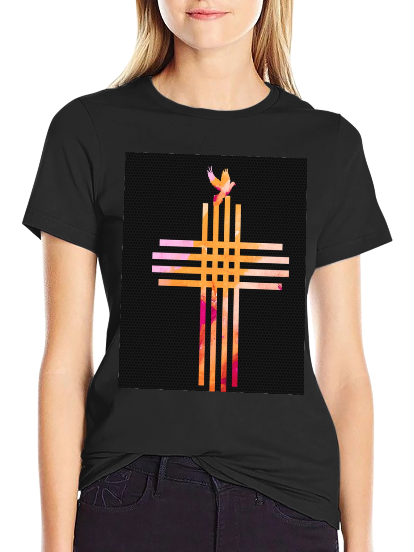 Artistic Cross Graphic Tee - Modern Religious Apparel