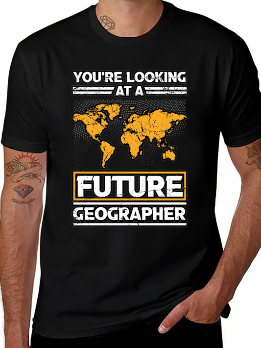 Future Geographer T-Shirt - World Map Design