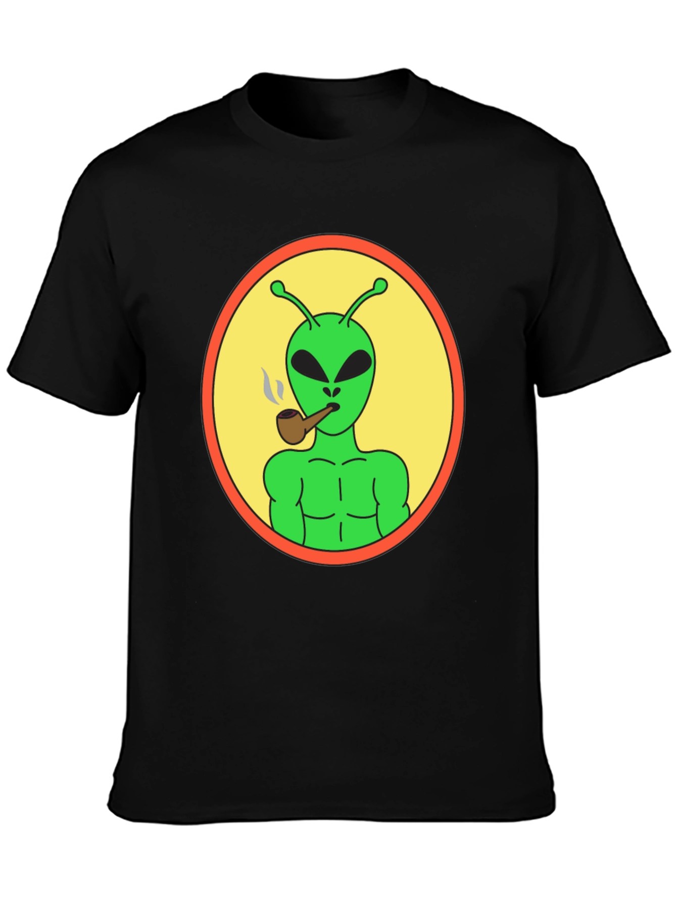 Alien Smoking Pipe T-Shirt - Black