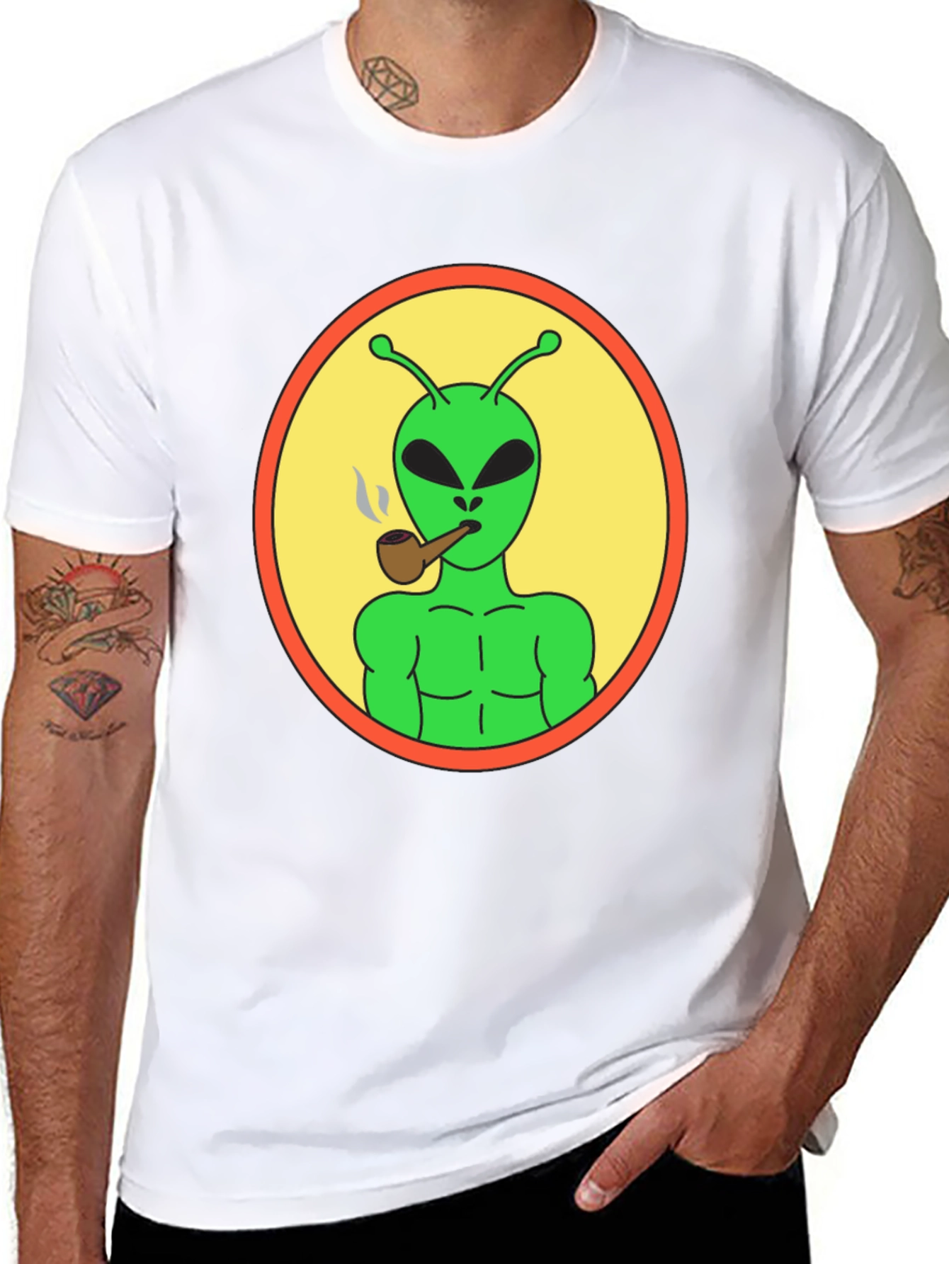 Alien Smoking Pipe T-Shirt - Black