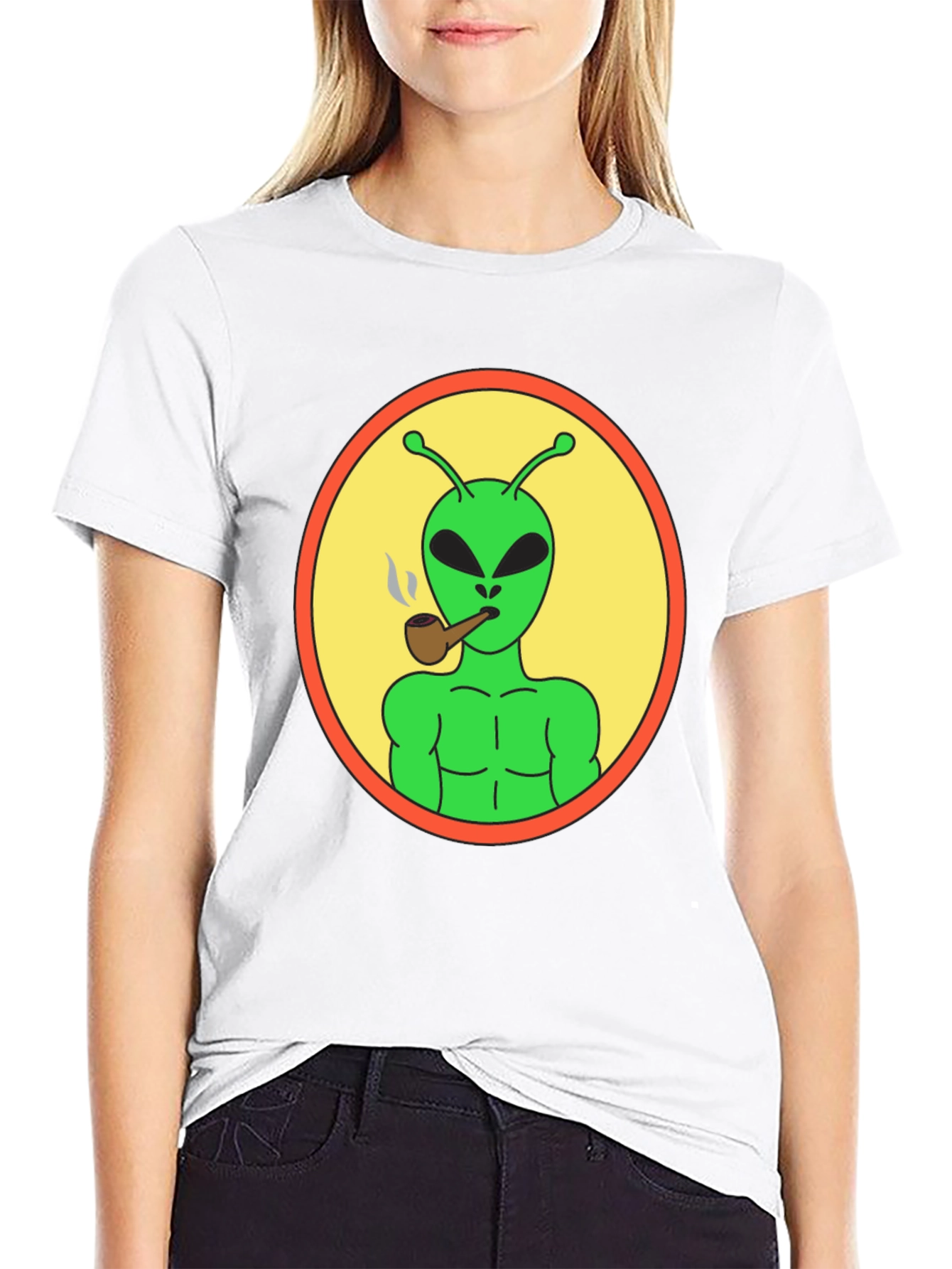 Alien Smoking Pipe T-Shirt - Black