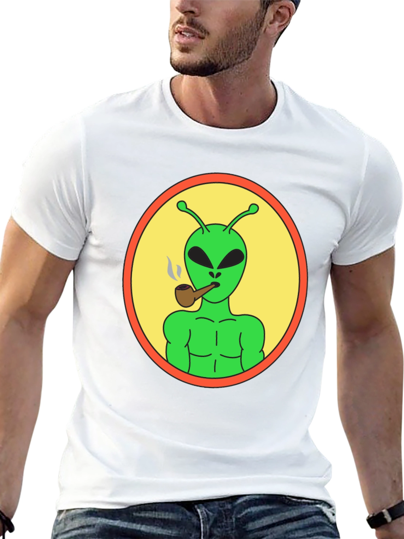 Alien Smoking Pipe T-Shirt - Black