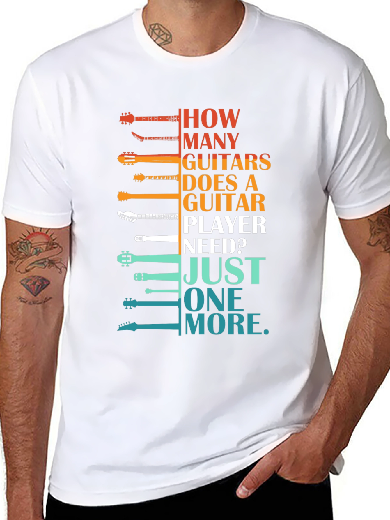 Guitar Player T-Shirt: How Many Guitars?