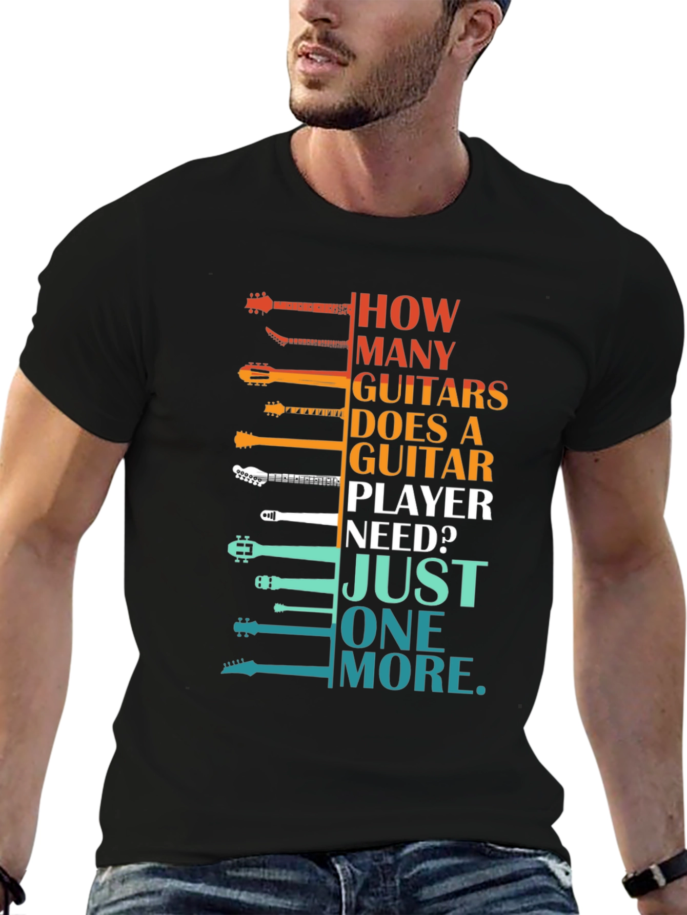 Guitar Player T-Shirt: How Many Guitars?