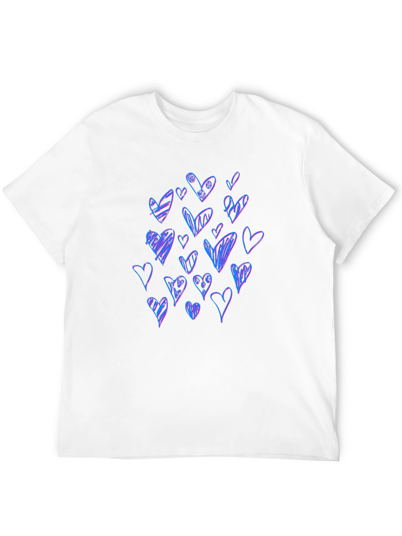 Heart Scribble Graphic Black T-Shirt
