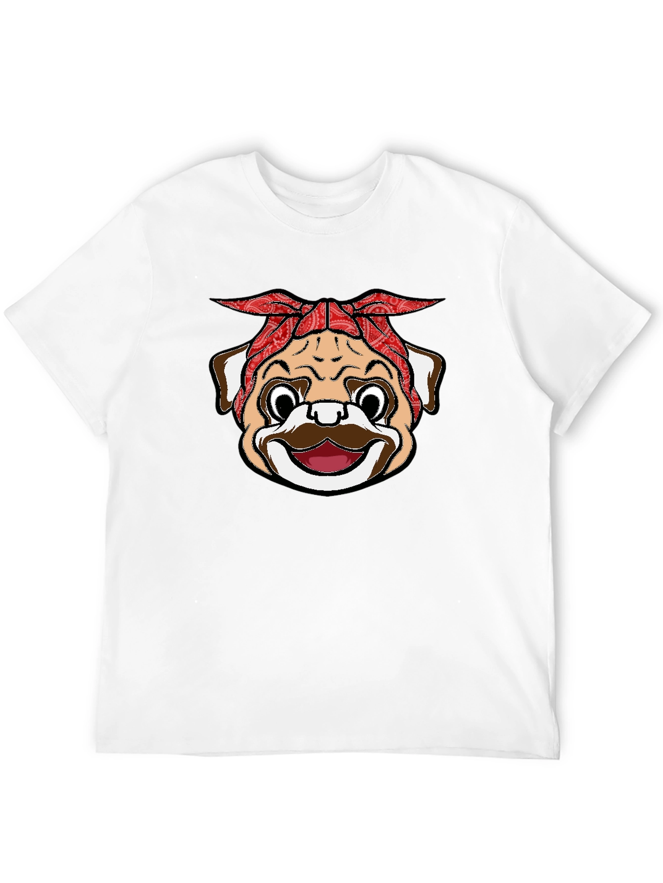 Bandana Pug Graphic Black T-Shirt