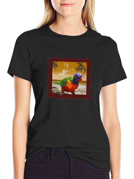 Geometric Lorikeet Beach T-Shirt
