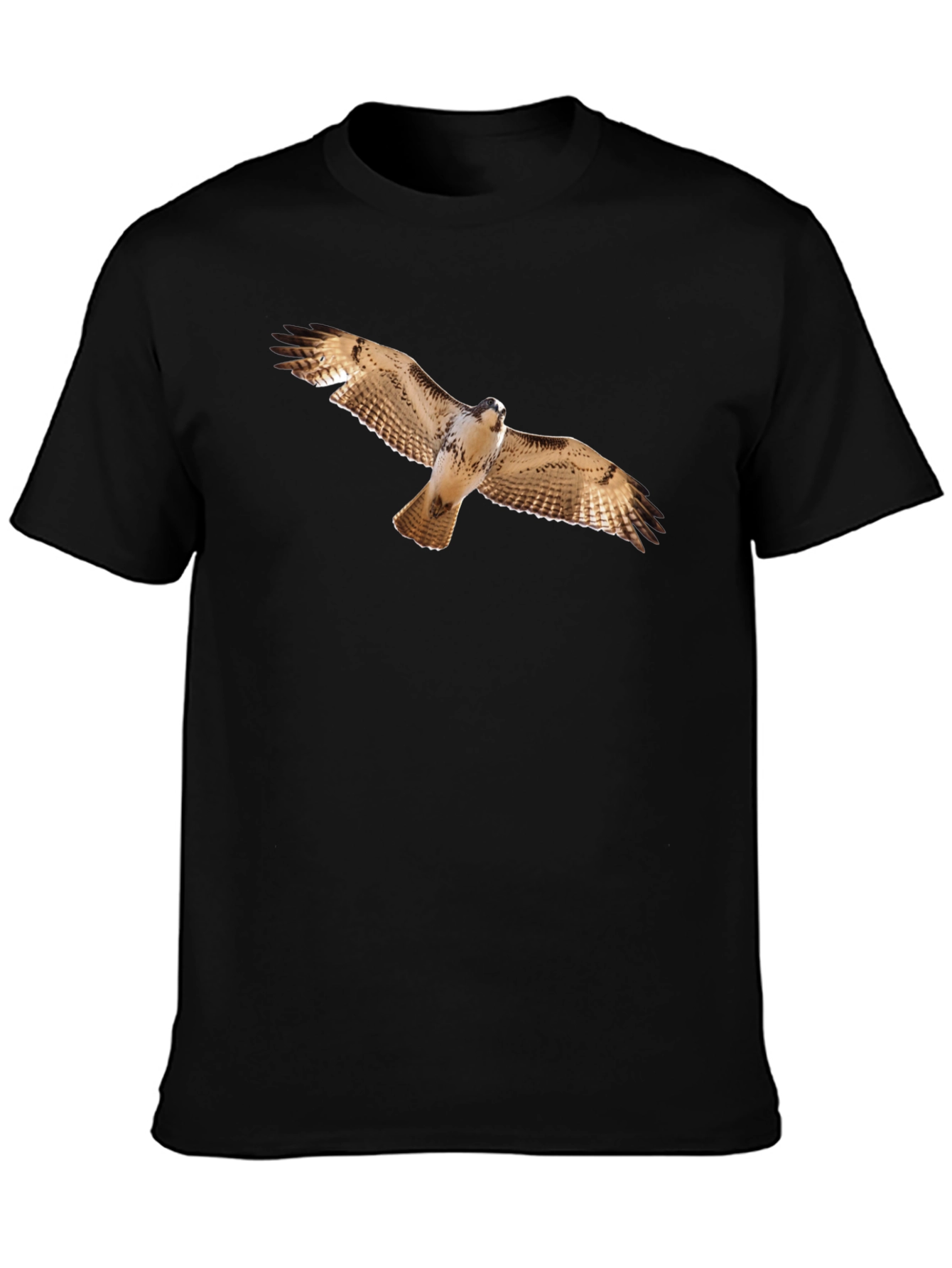 Hawk Print Black T-Shirt - Mens Wildlife Tee
