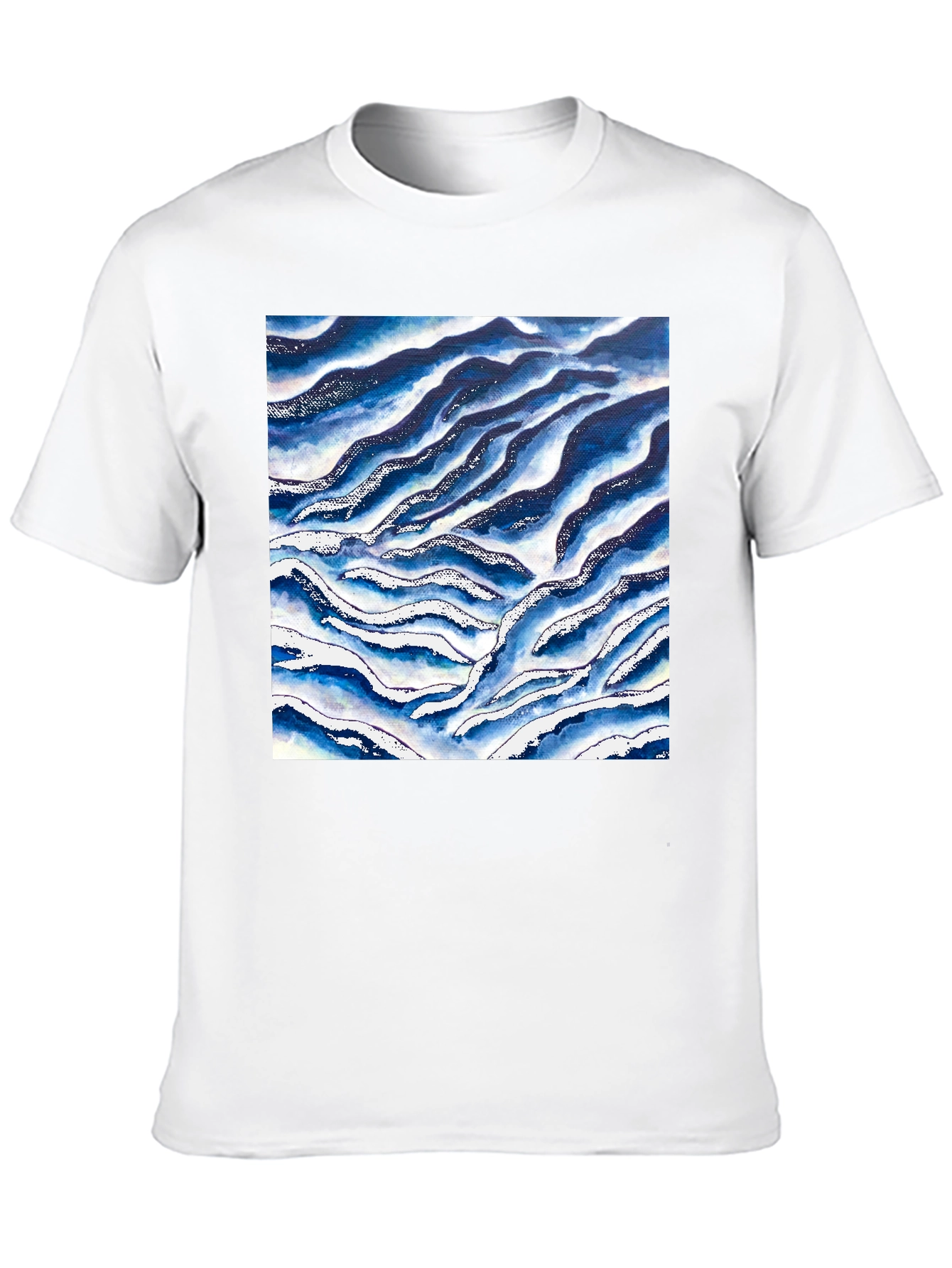 Abstract Wave Print Tee - Stylish Casual Wear