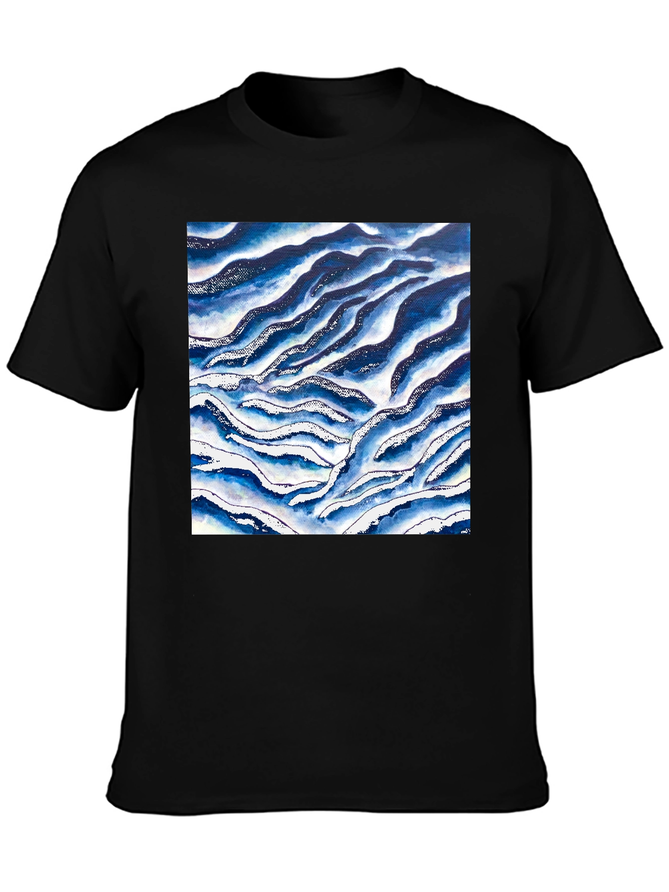 Abstract Wave Print Tee - Stylish Casual Wear