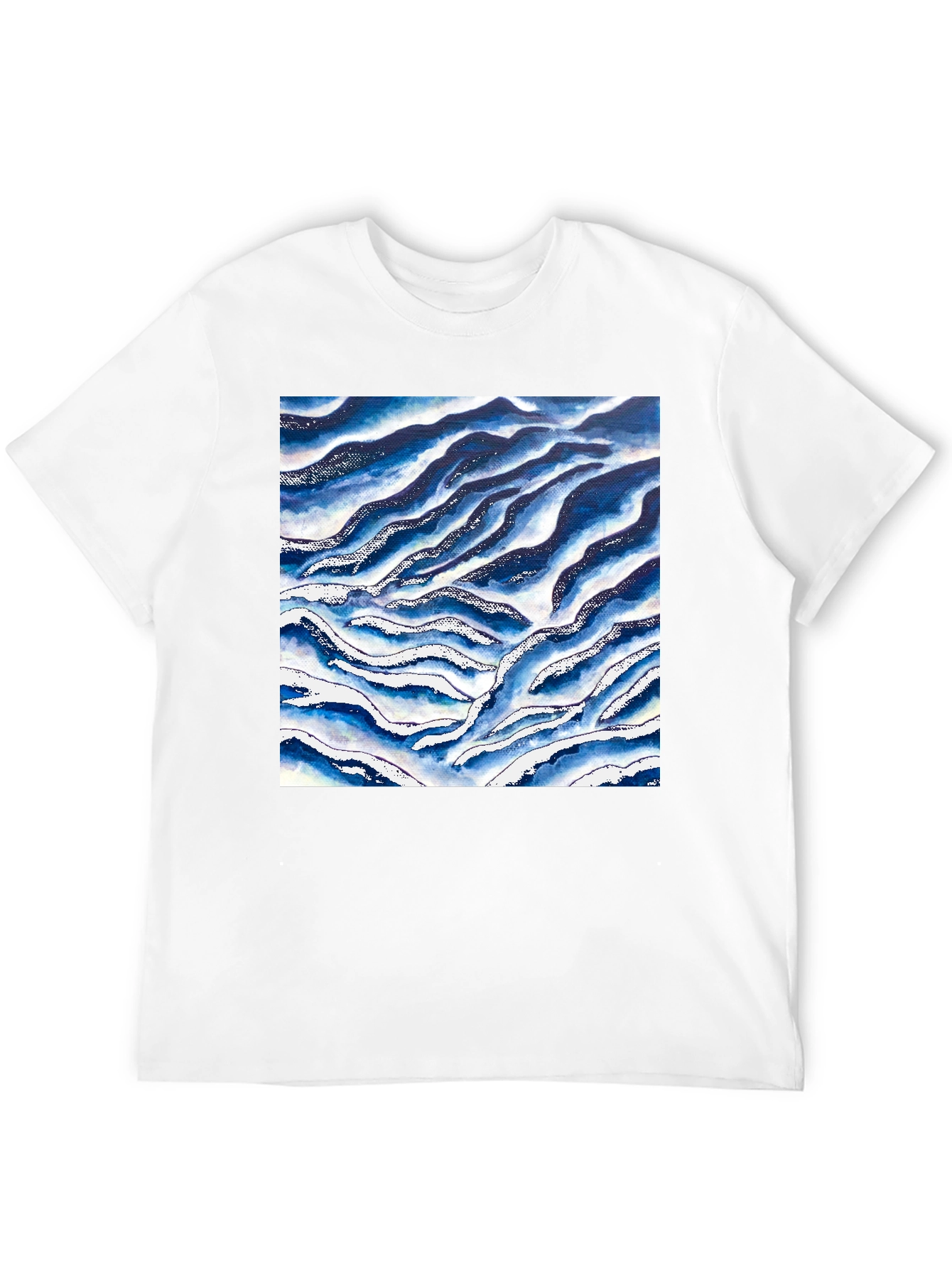 Abstract Wave Print Tee - Stylish Casual Wear