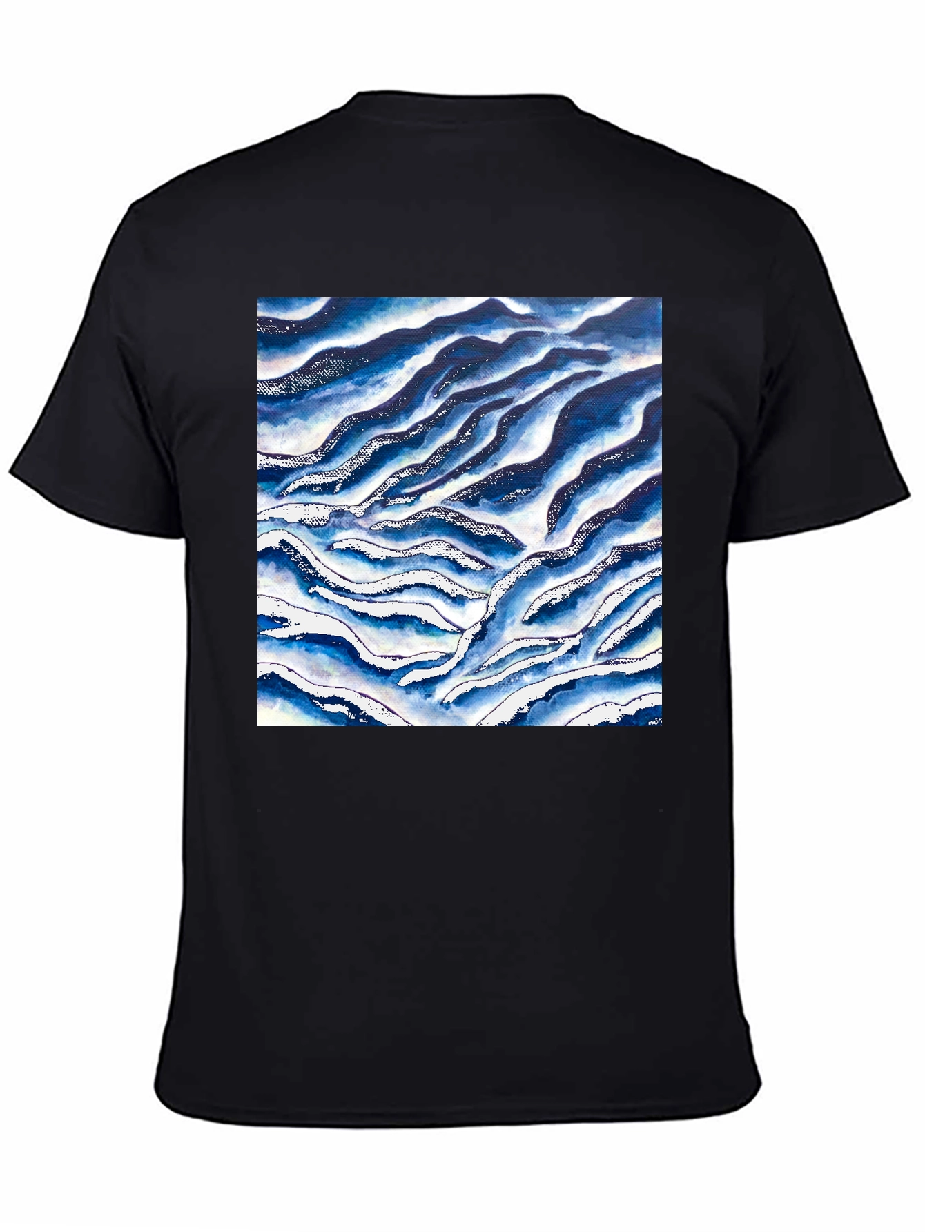 Abstract Wave Print Tee - Stylish Casual Wear