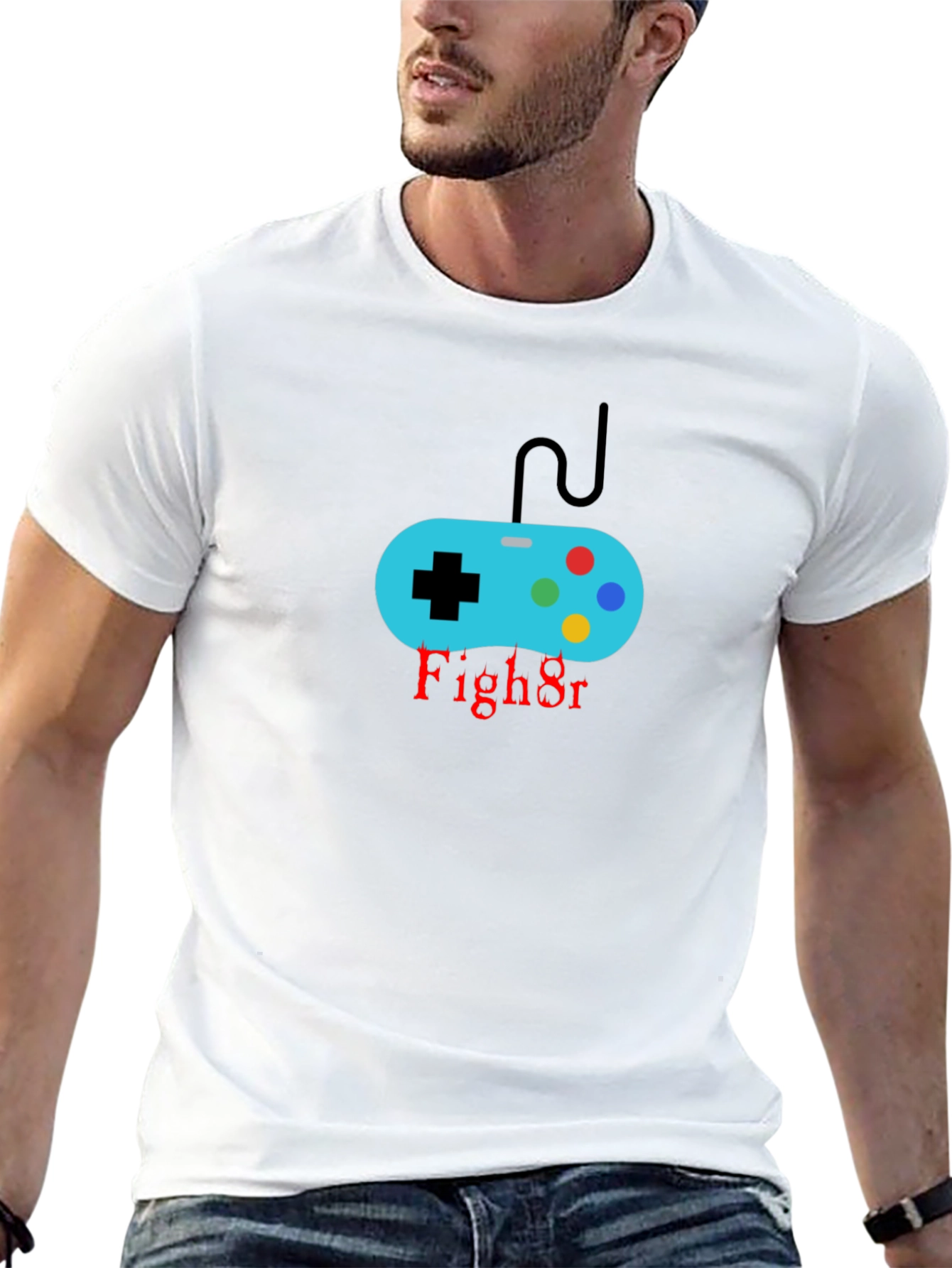 Gamer Controller Black T-Shirt - Fight On!