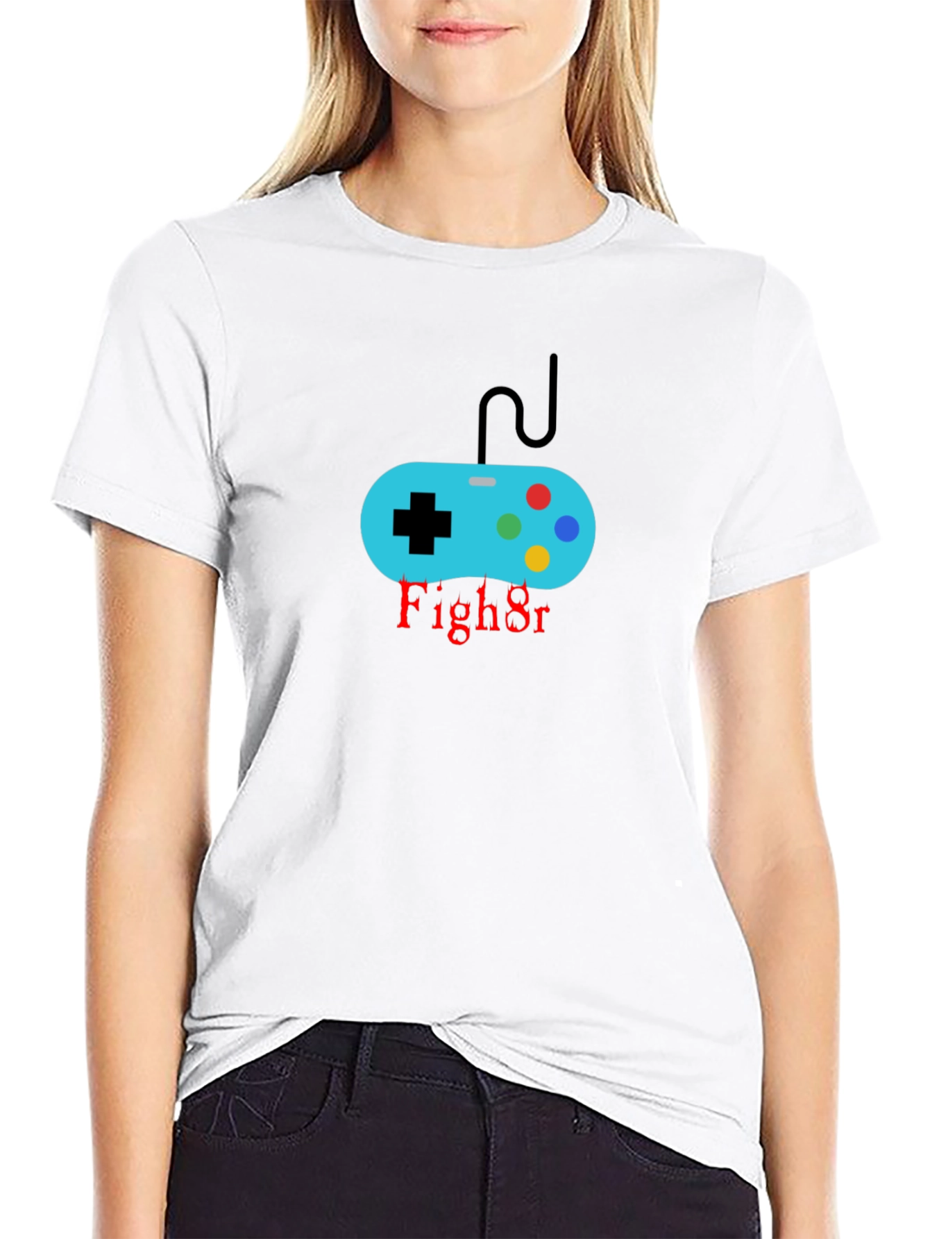 Gamer Controller Black T-Shirt - Fight On!