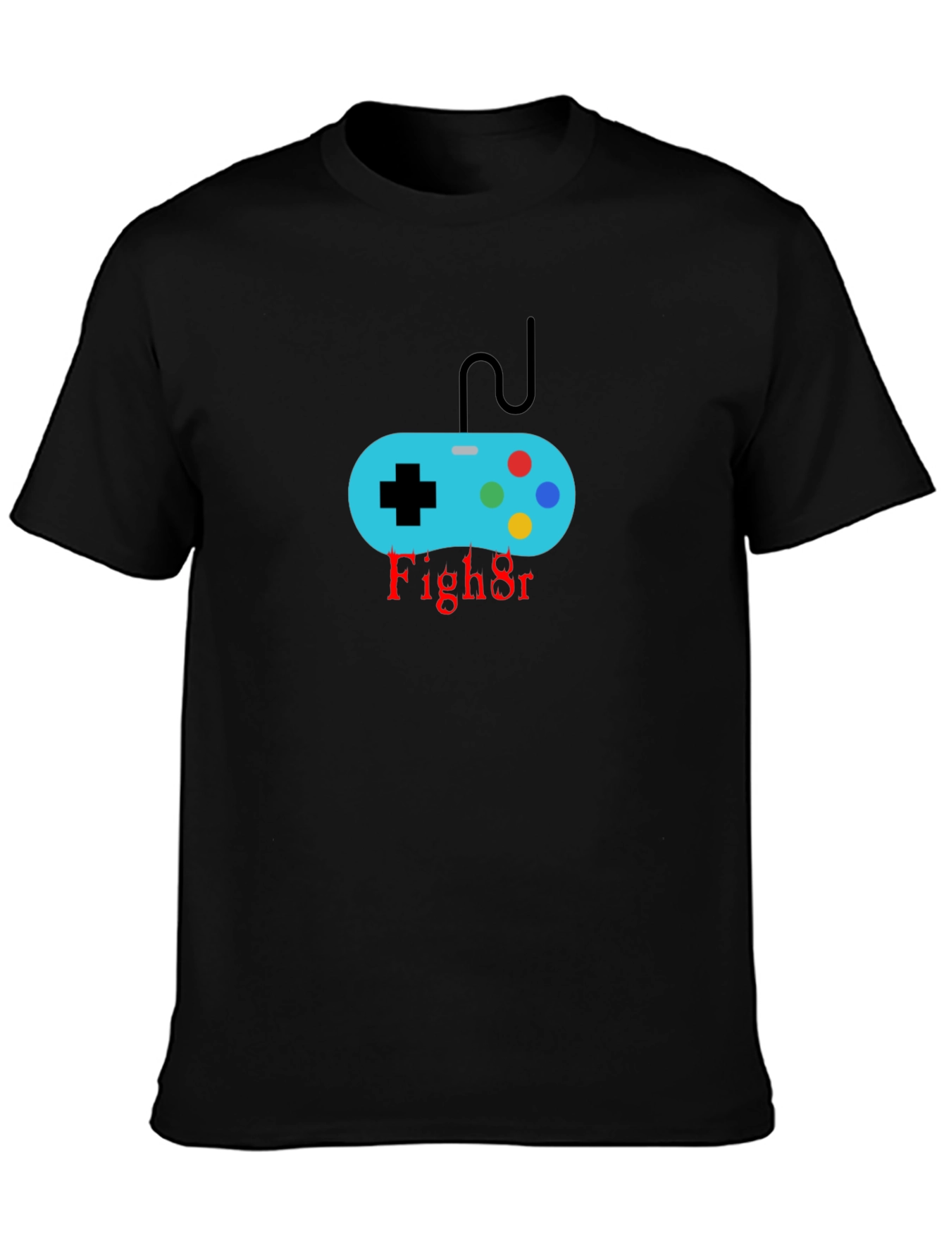 Gamer Controller Black T-Shirt - Fight On!