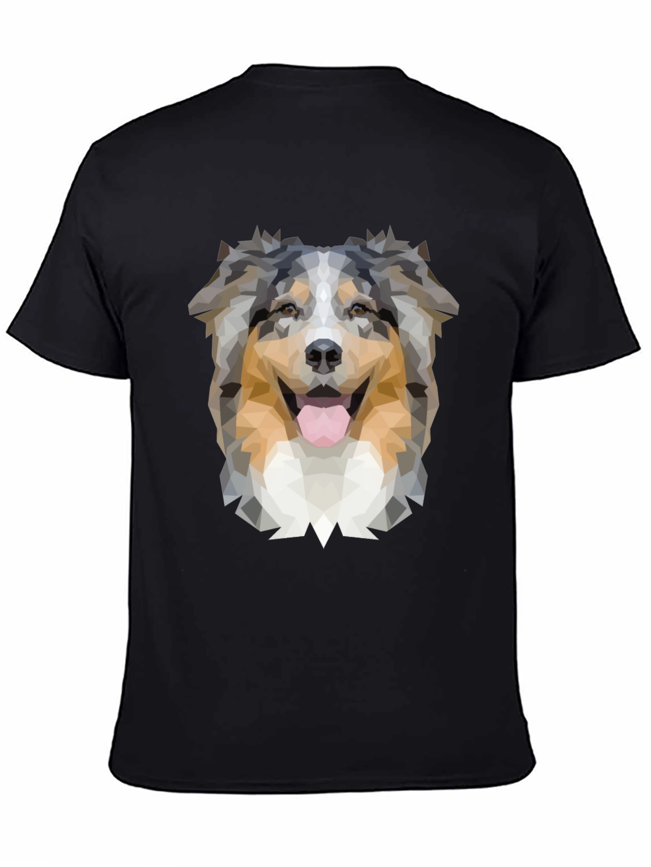 Geometric Dog T-Shirt - Australian Shepherd Design