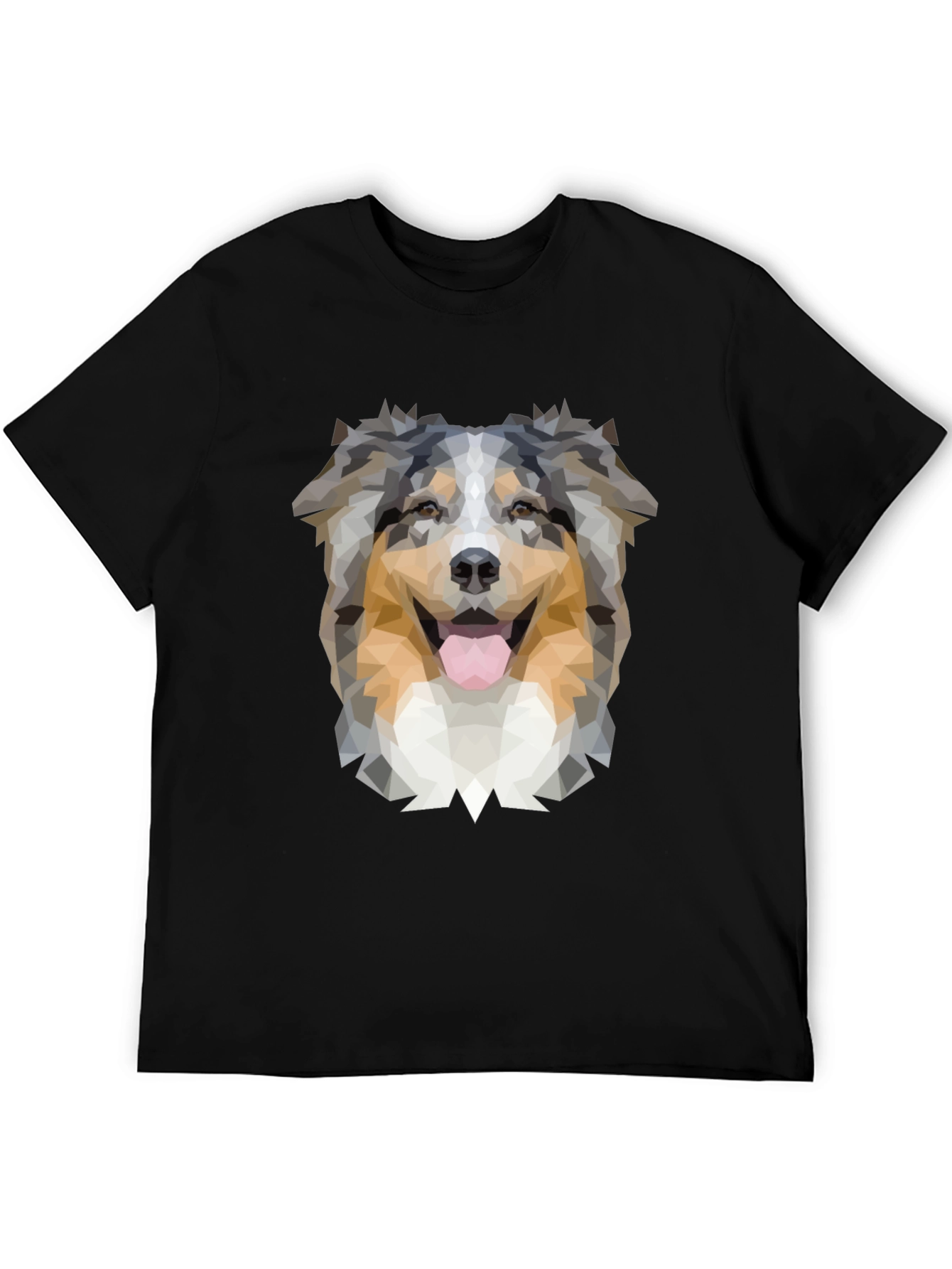 Geometric Dog T-Shirt - Australian Shepherd Design