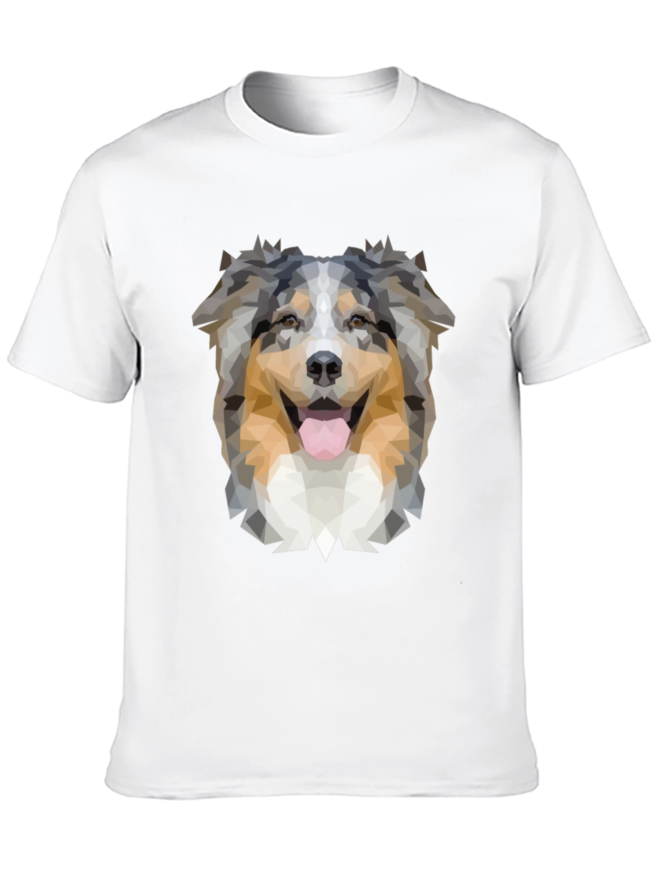 Geometric Dog T-Shirt - Australian Shepherd Design