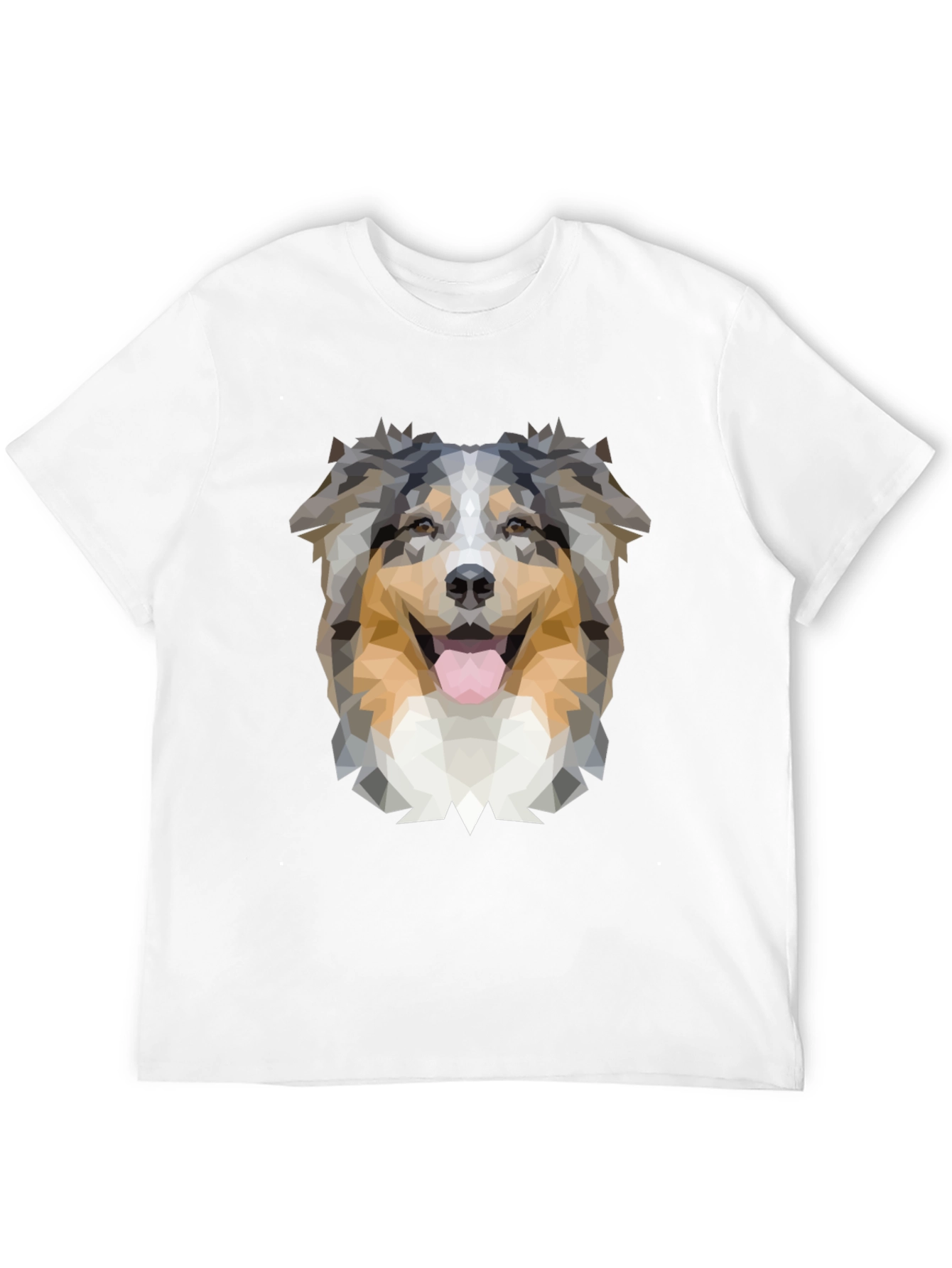 Geometric Dog T-Shirt - Australian Shepherd Design