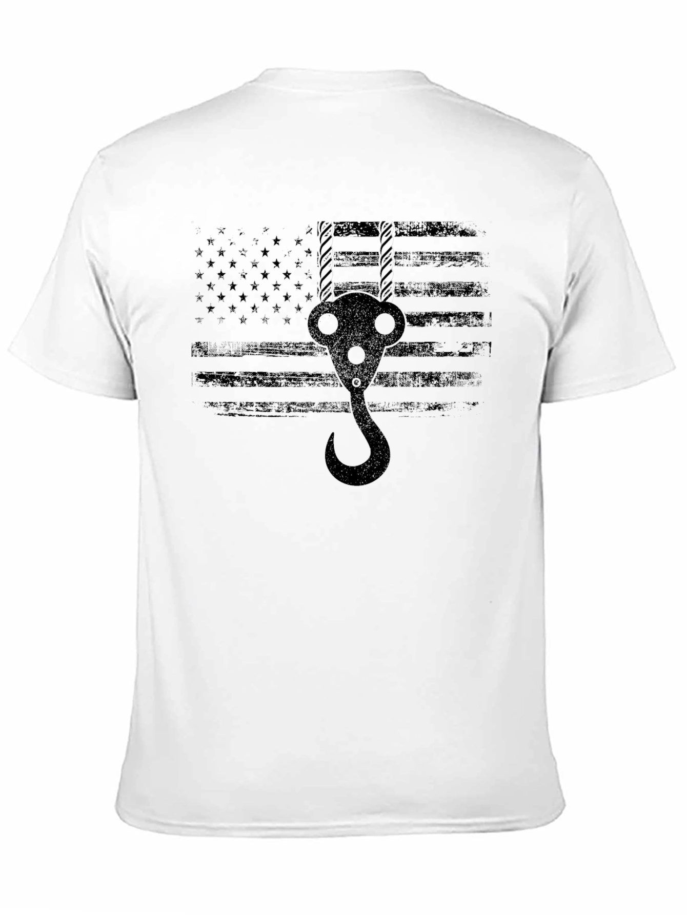 American Flag Crane Hook T-Shirt