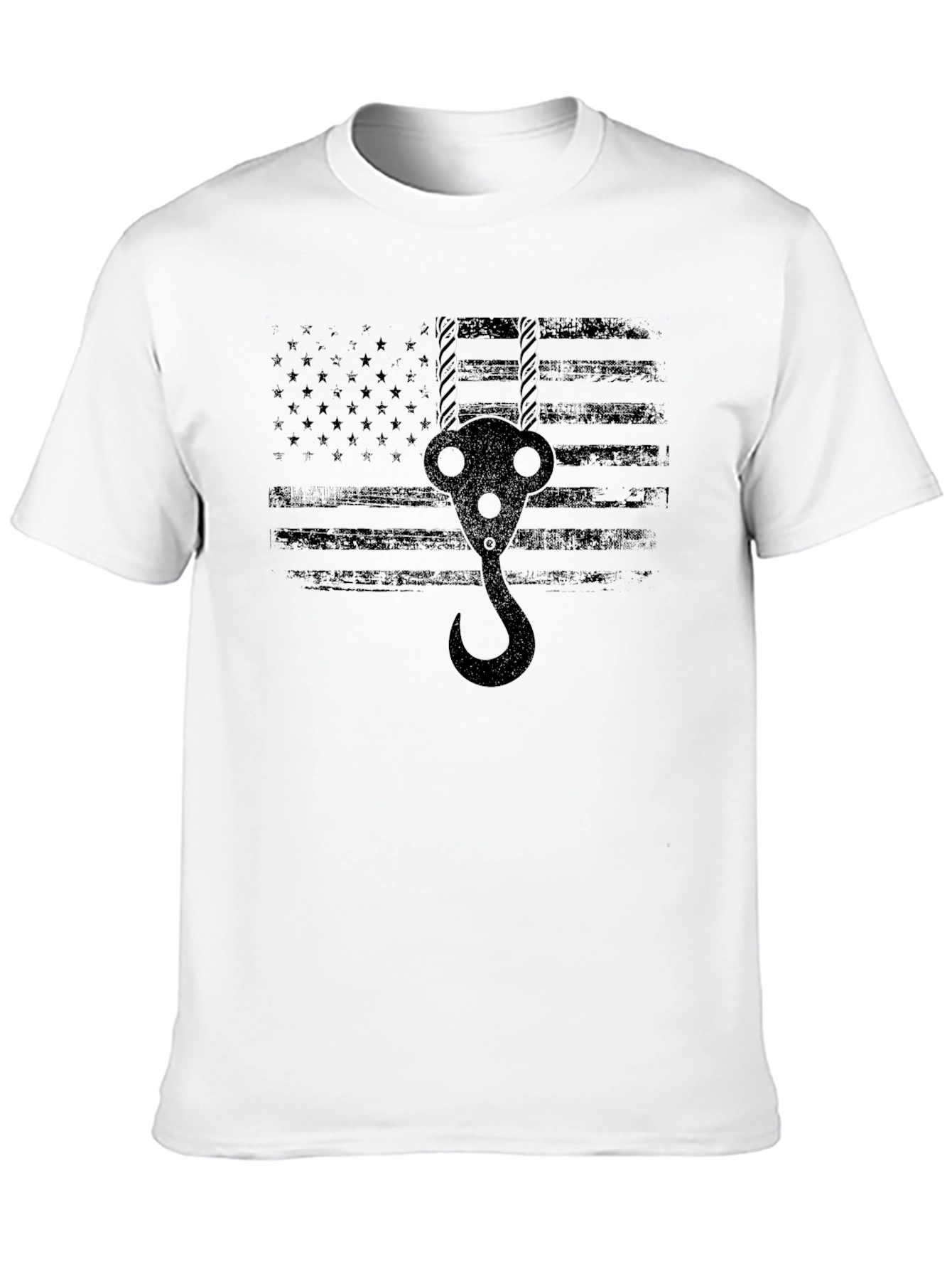 American Flag Crane Hook T-Shirt