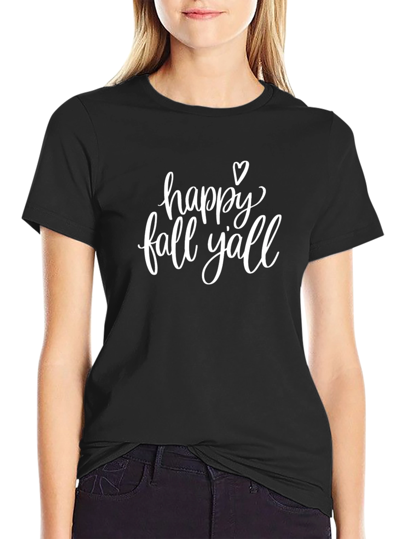Happy Fall Yall Graphic Tee - Soft Cotton Blend