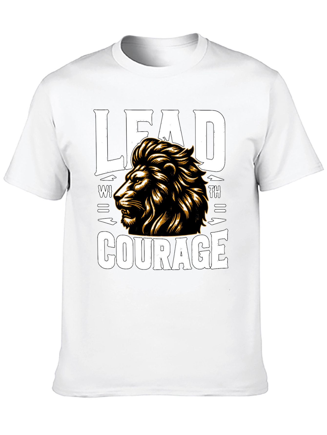 Lead with Courage Lion Graphic T-Shirt
