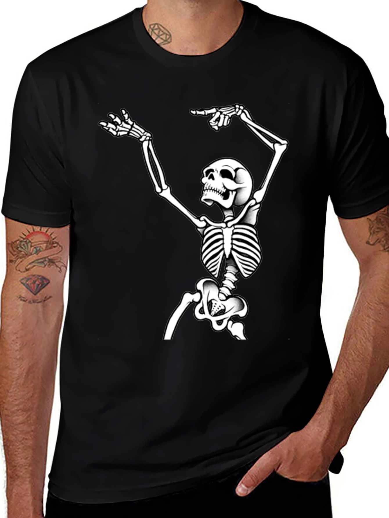 Skeleton Graphic Tee - Bold Halloween Style